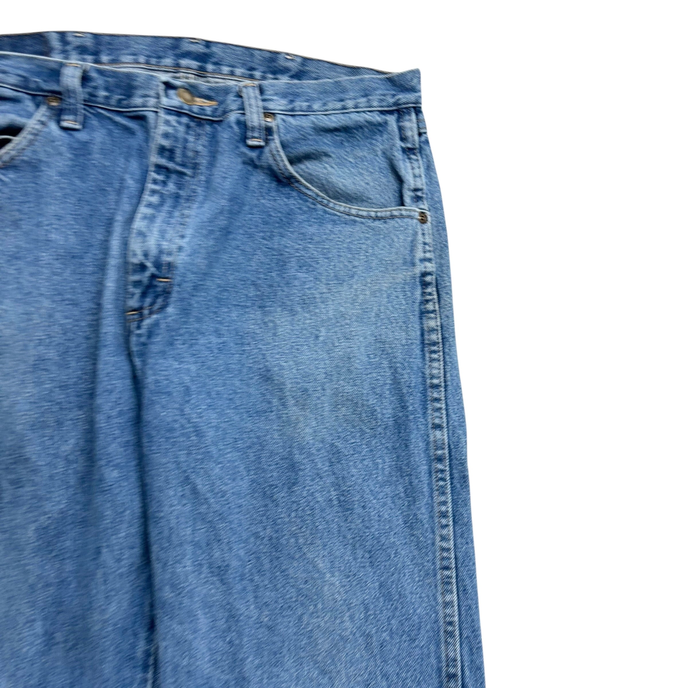 Wrangler Jeans W34 L34 Mens Mid Blue Regular Straight Fit Denim