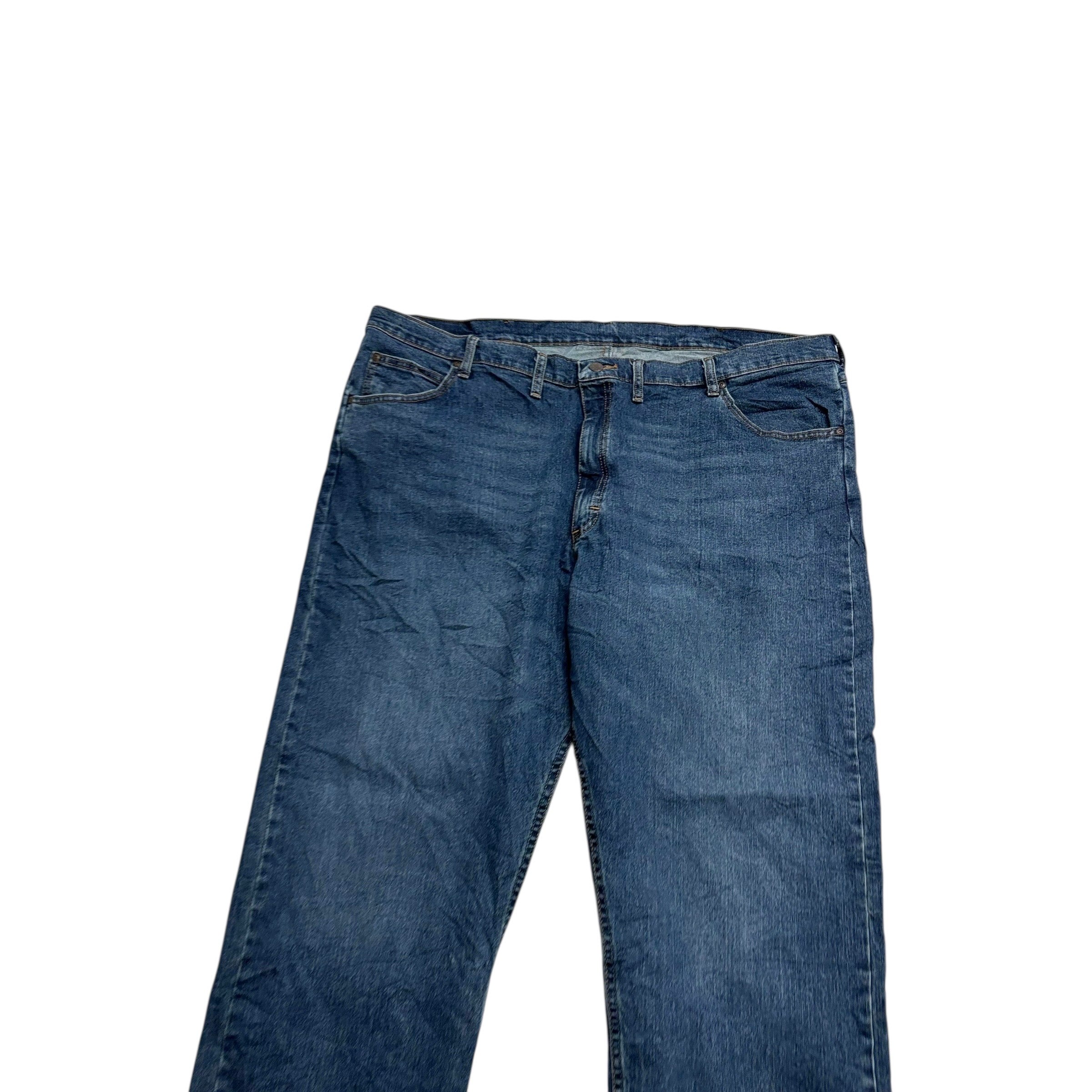 Wrangler Jeans W46 L32 Mens Dark Blue Relaxed Straight Fit Stretch Denim (E)