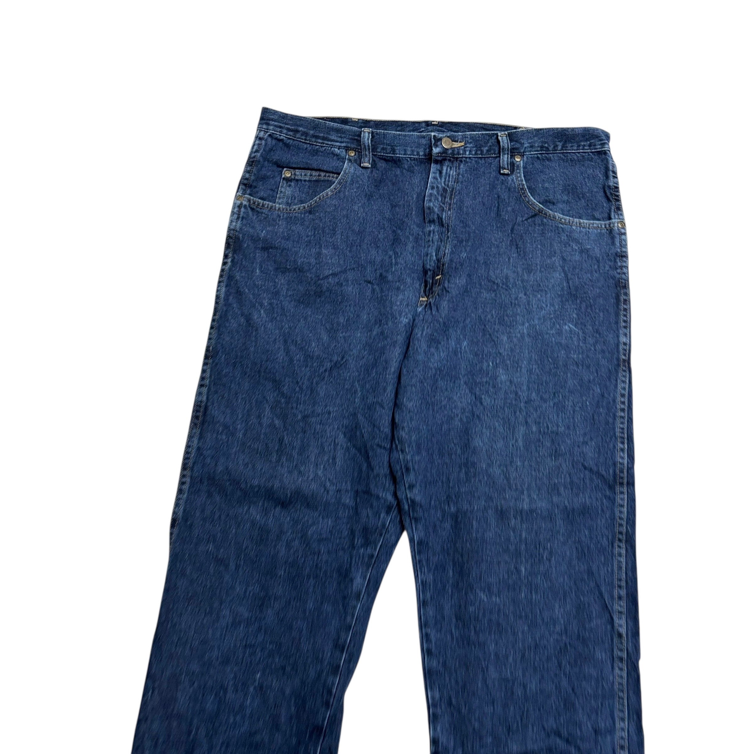 Wrangler Jeans W40 L30 Mens Dark Blue Relaxed Straight Fit Vintage Denim (E)