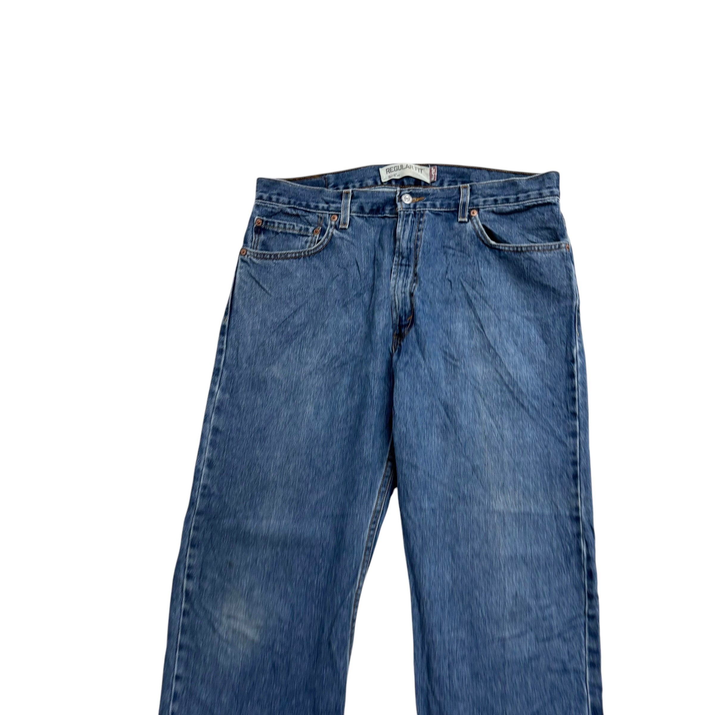 Levis 505 Jeans W36 L30 Mens Mid Blue Regular Straight Fit Vintage Denim