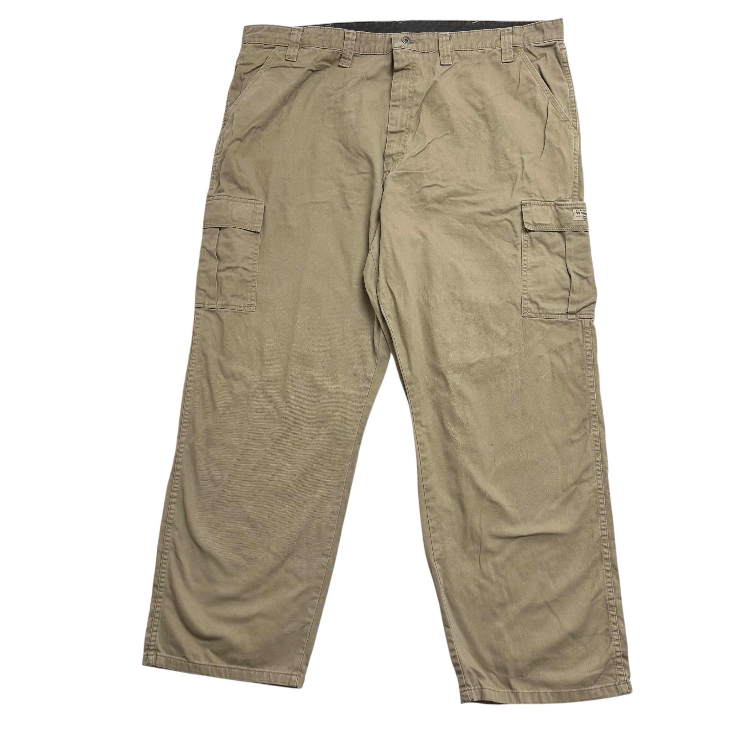 Wrangler Cargo Pants W44 L30 Mens Tan Relaxed Straight Fit Trousers (E)