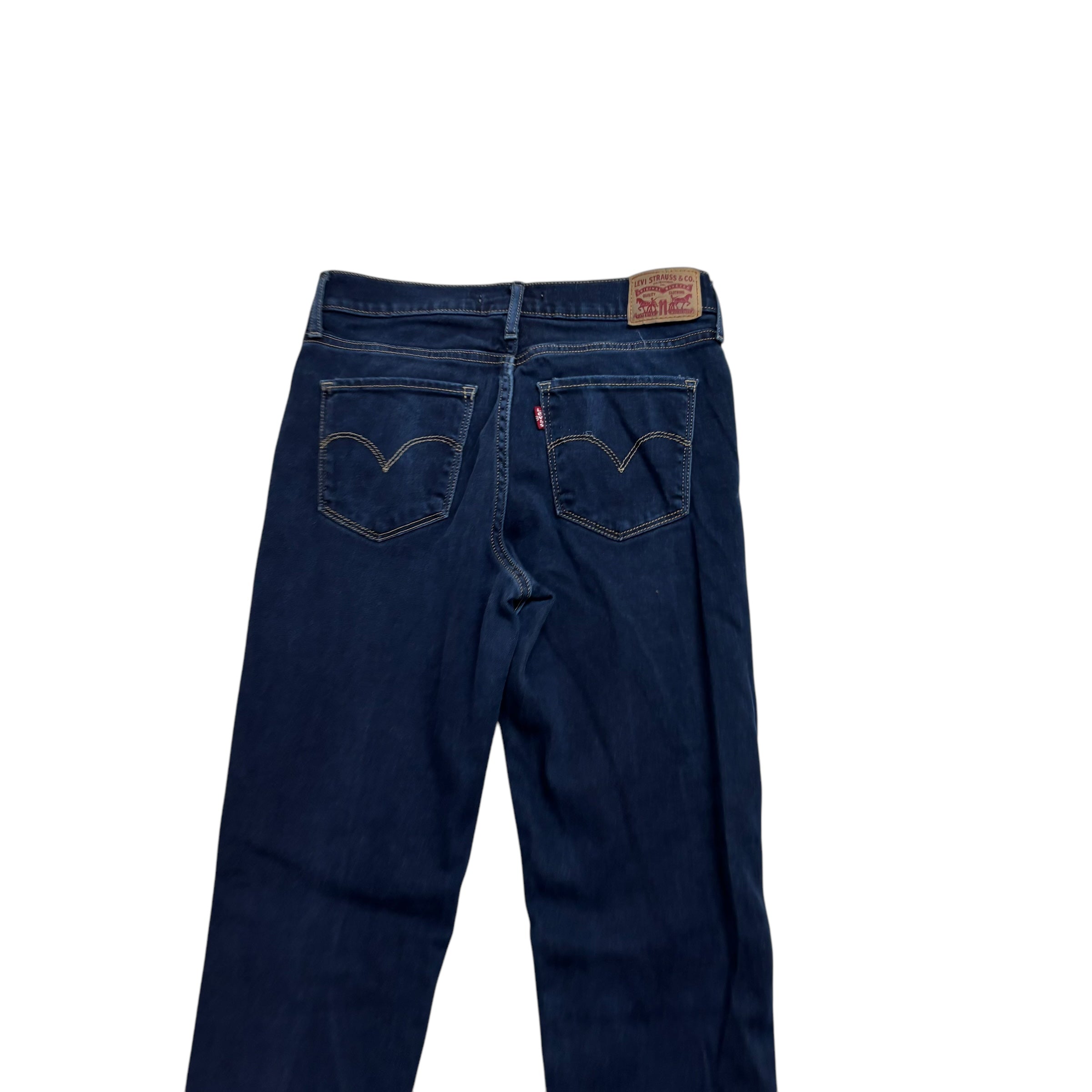 Levis 720 Jeans W28 L32 Womens Super Skinny Fit Dark Blue Stretch Denim (E)