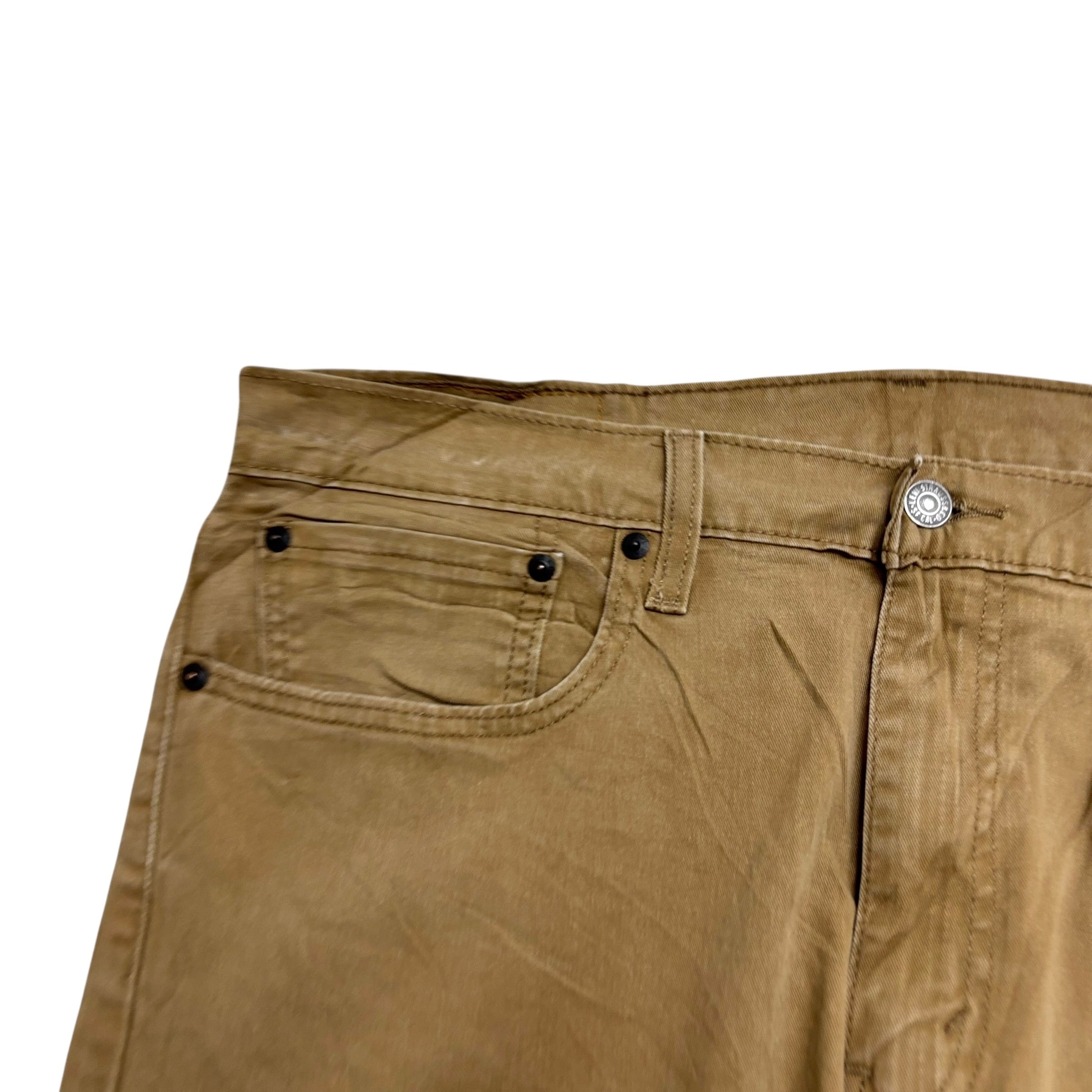 Levis 502 Jeans W36 L29 Mens Tan Regular Tapered Fit Stretch Pants