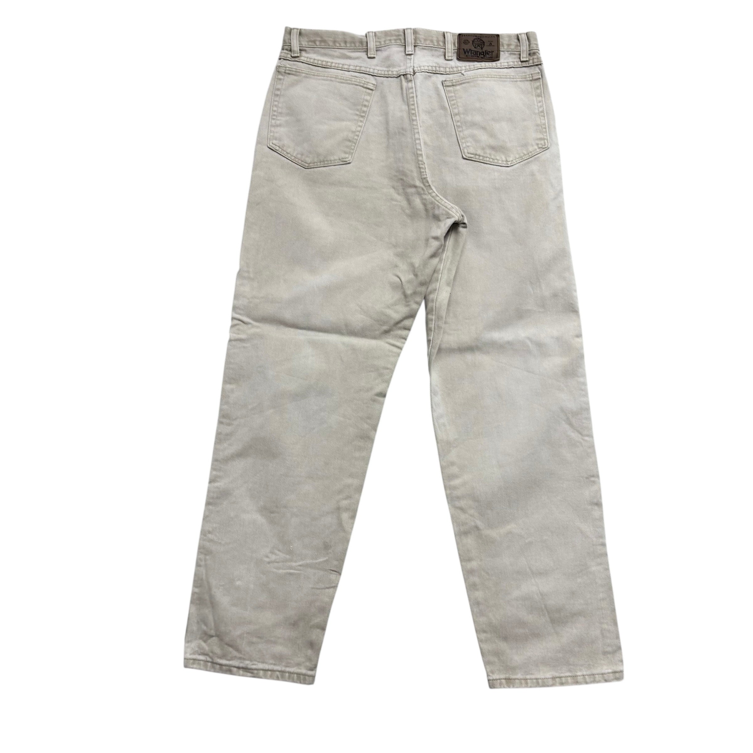 Wrangler Jeans W34 L31 Mens Cream Relaxed Tapered Fit Vintage Denim
