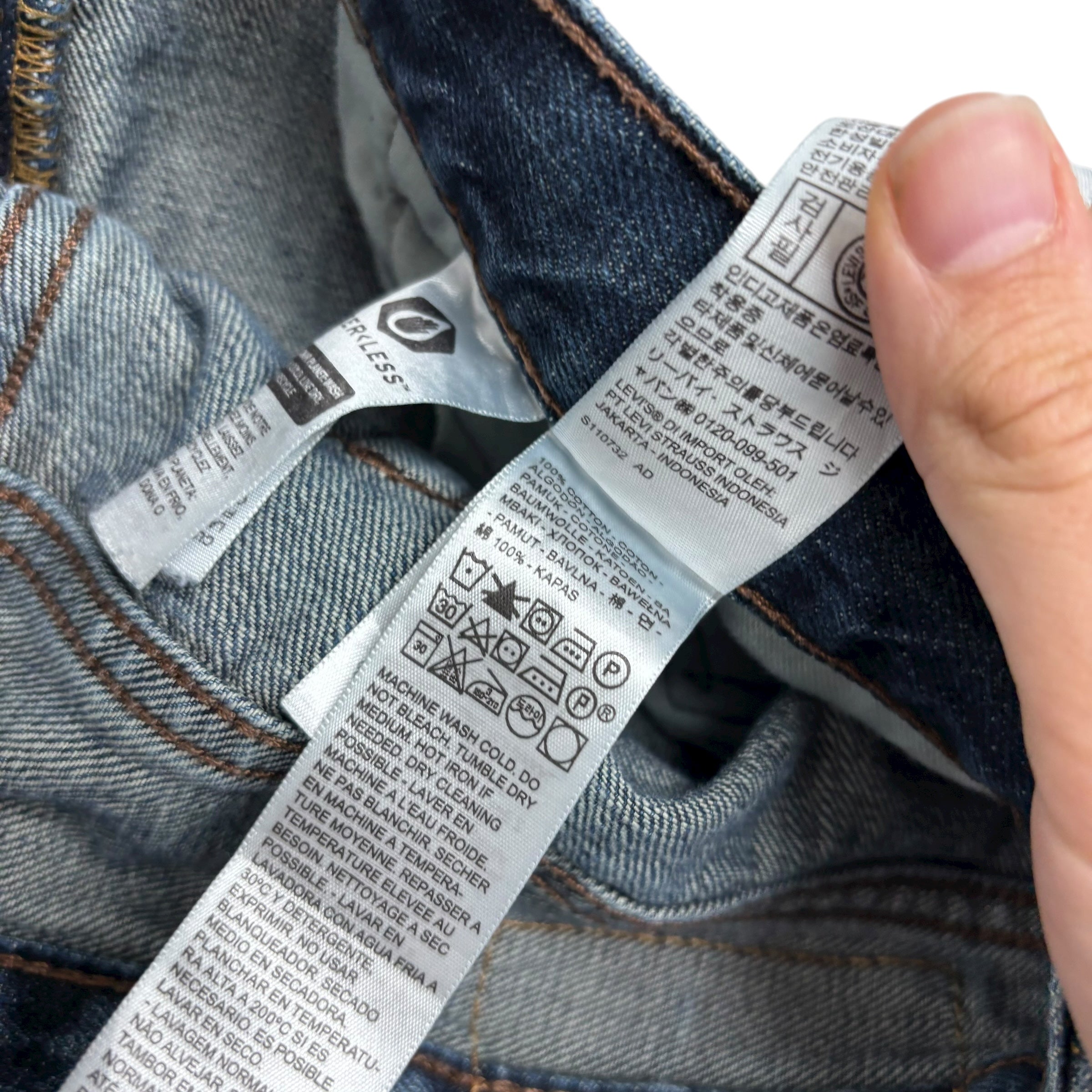 Levis 527 Jeans W33 L32 Mens Dark Blue Slim Bootcut Fit Denim