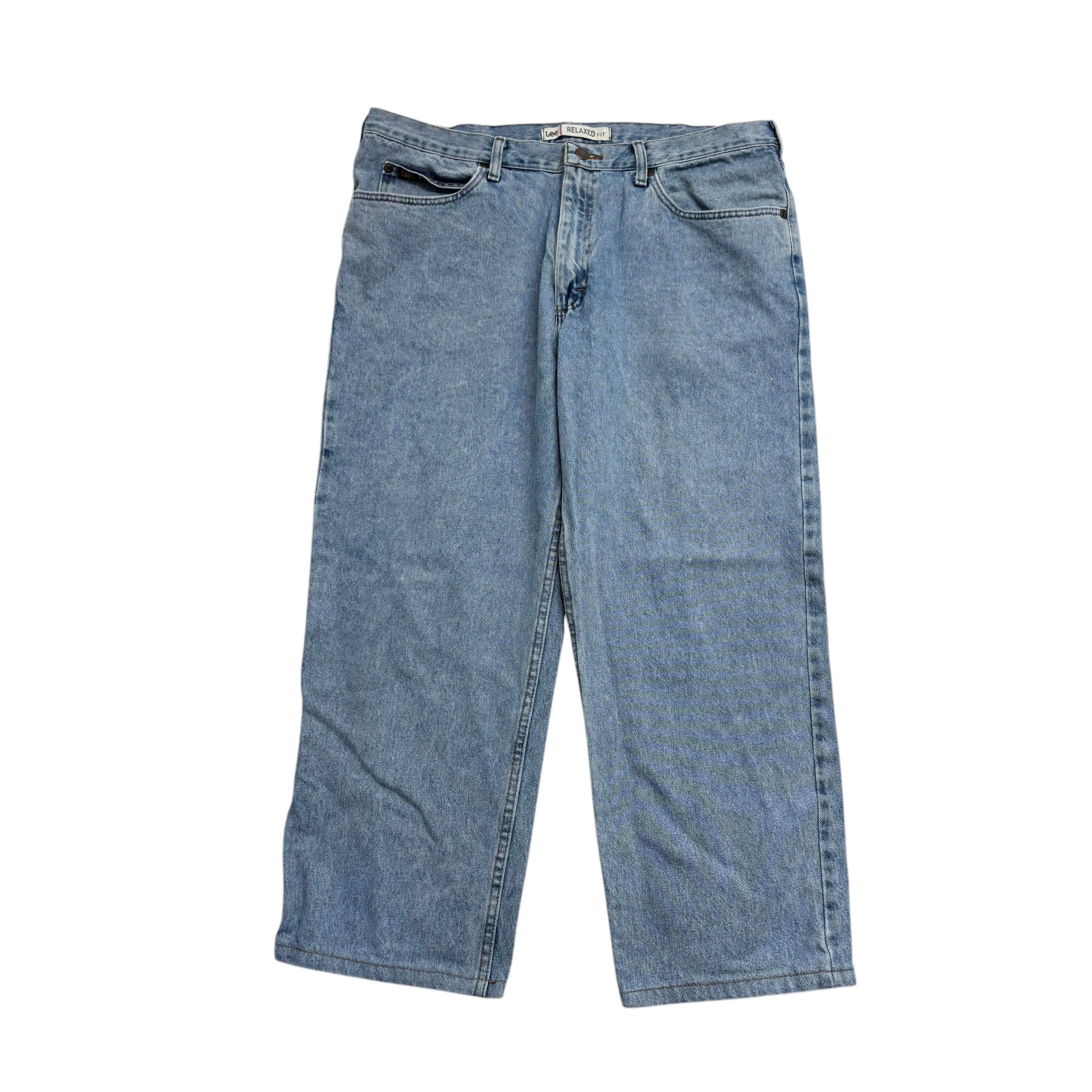 Lee Jeans W38 L27 Mens Light Blue Relaxed Straight Fit Vintage Denim (E)