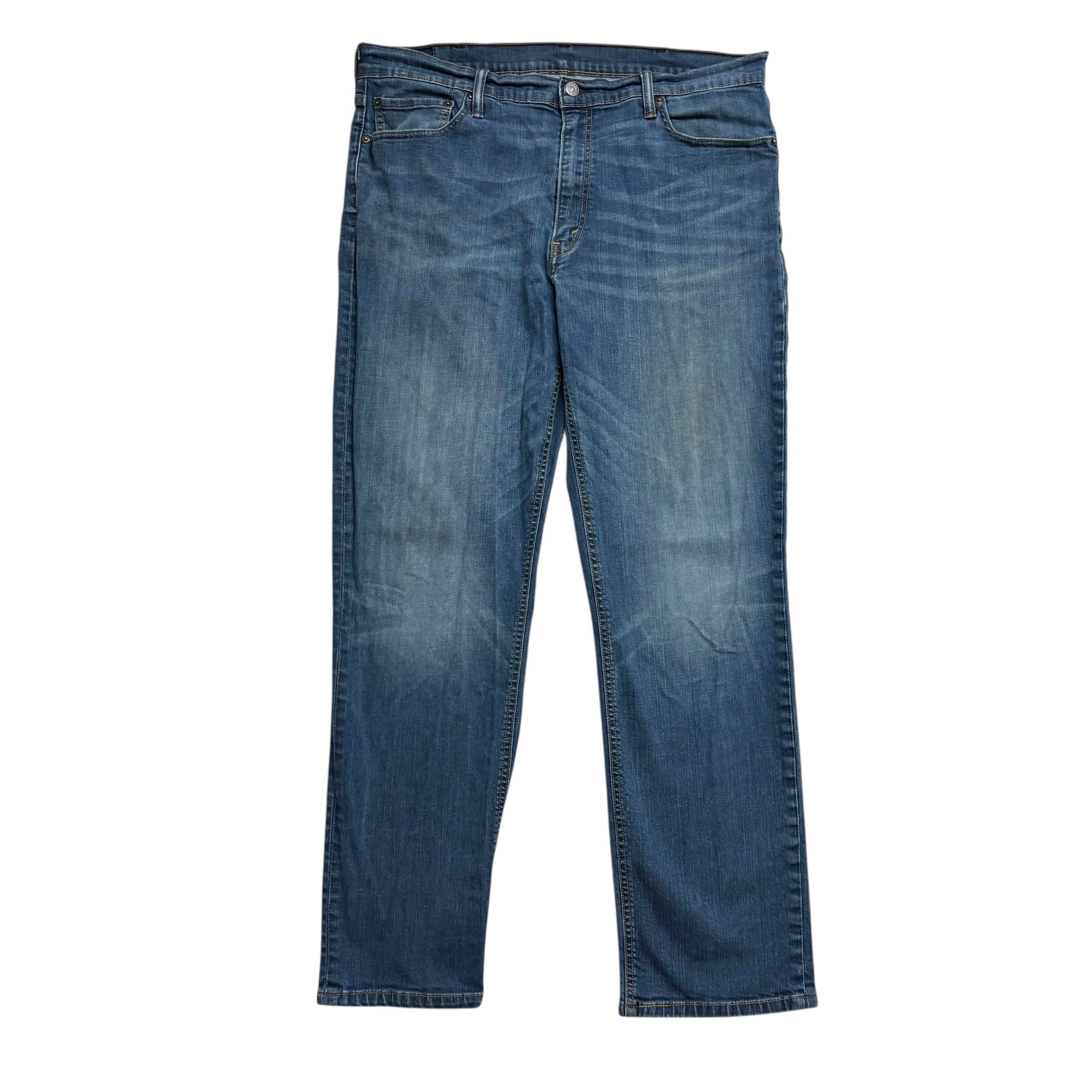 Levis 541 Jeans W38 L31 Mens Dark Blue Athletic Tapered Fit Stretch Denim (E)