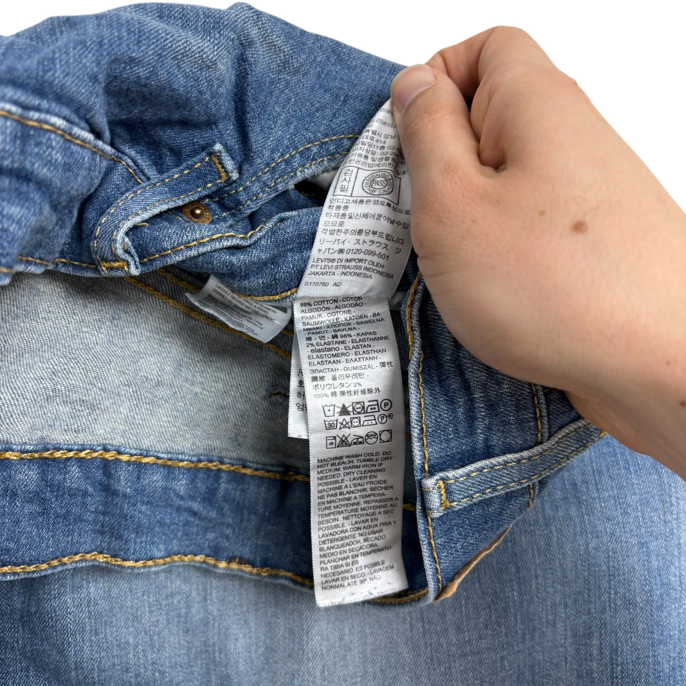 Levis 559 Jeans W44 L30 Mens Mid Blue Relaxed Straight Fit Stretch Denim (E)