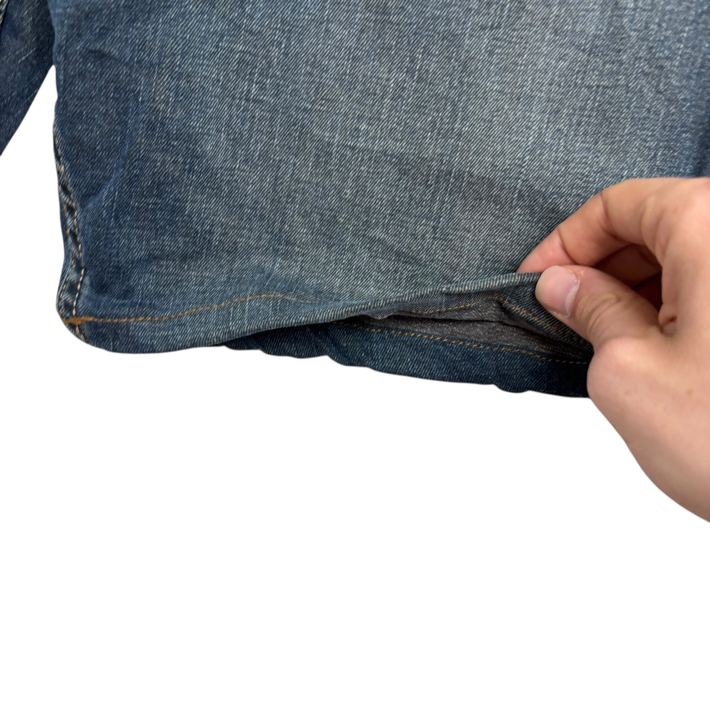 Wrangler Denim Shorts W32 Mens Dark Blue 9in Regular Fit Stretch