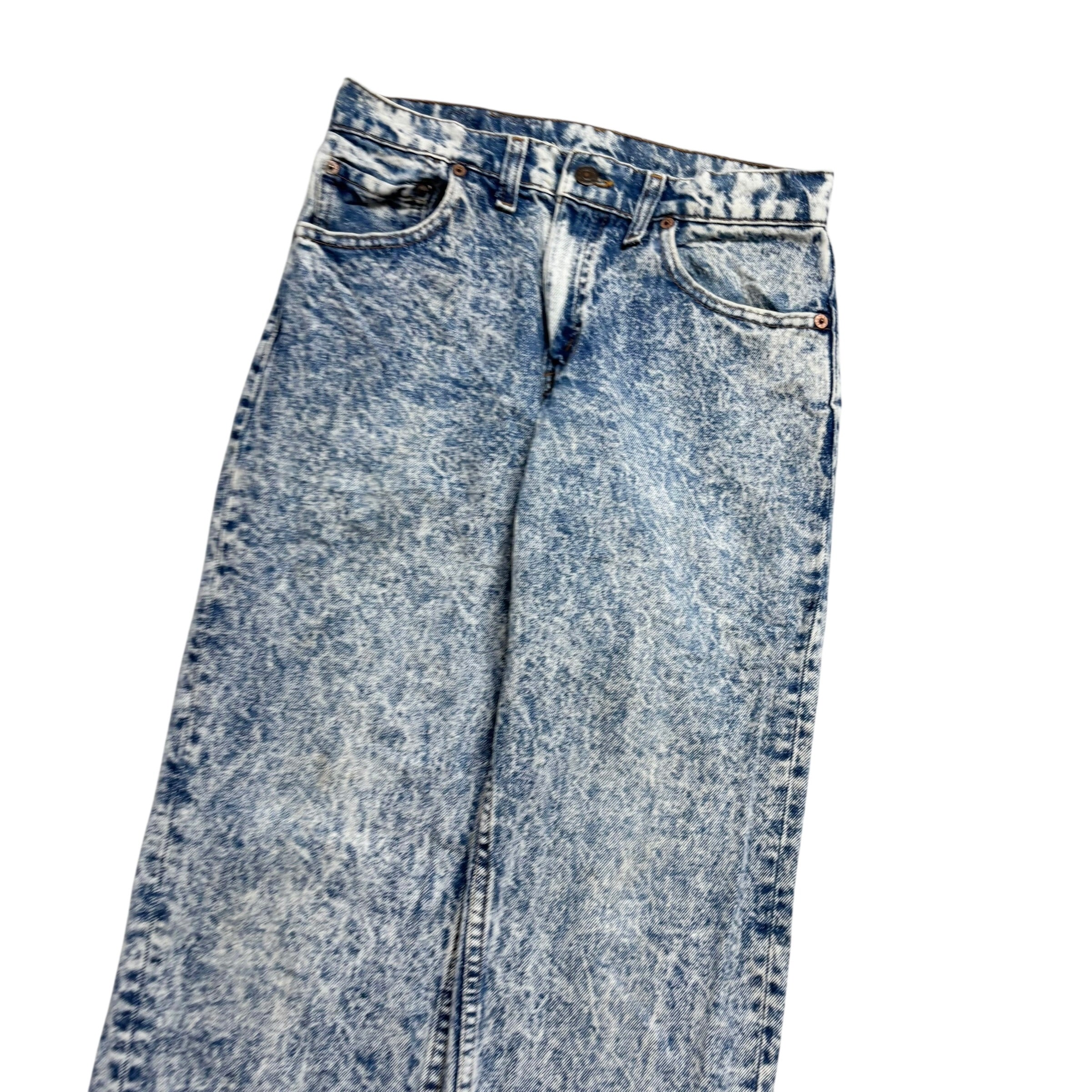 Levis Jeans W28 L34 Mens Acid Wash Blue Regular Tapered Fit Vintage Made In USA