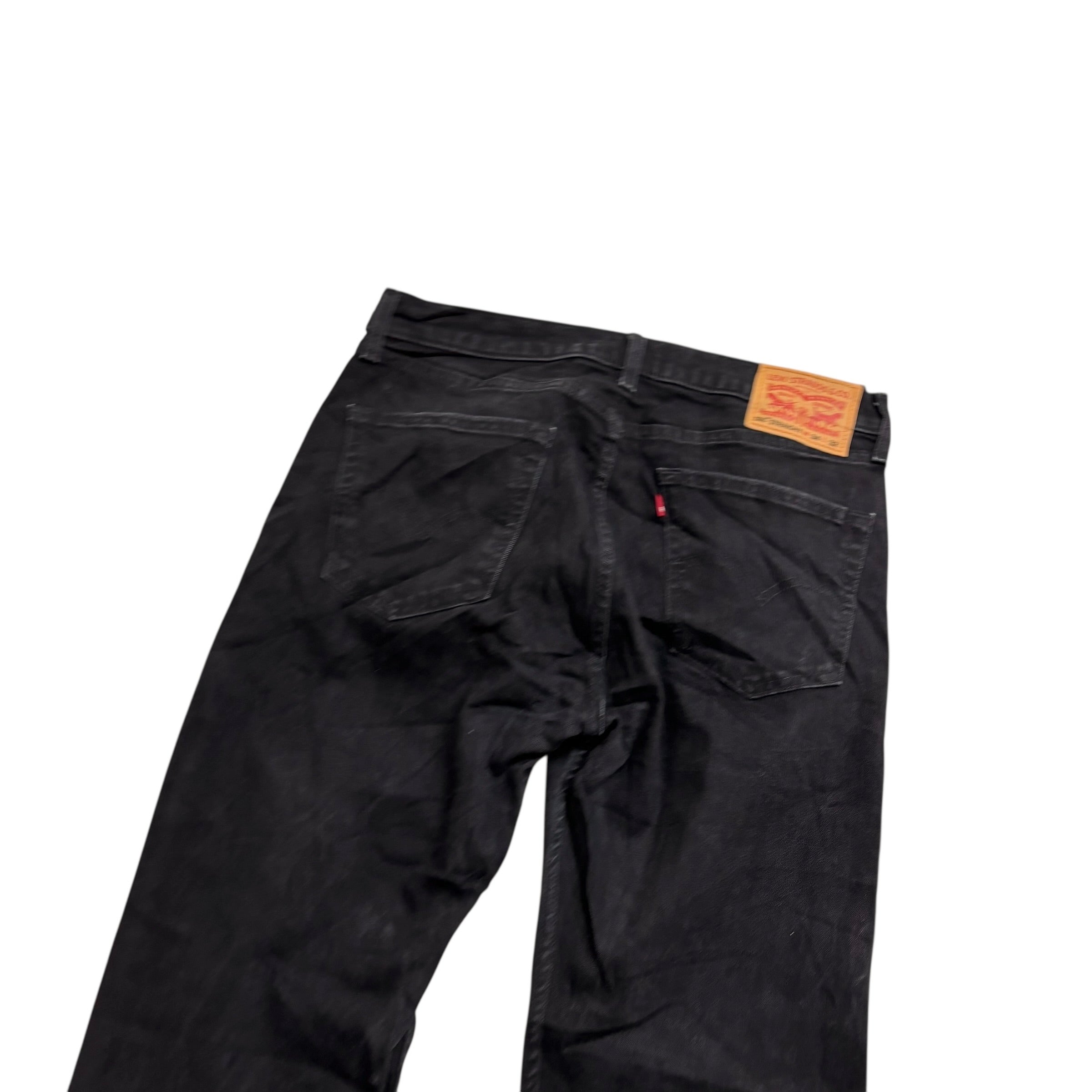 Levis 506 Jeans W34 L32 Mens Black Regular Straight Fit Stretch Denim (E)