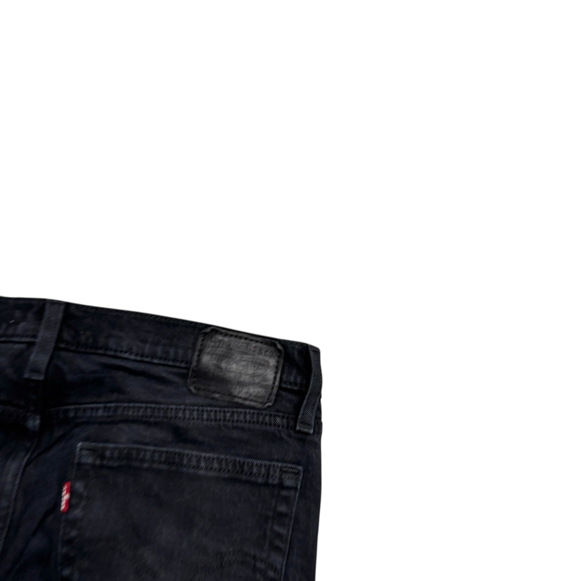 Levis Wedgie Straight Jeans W29 L28 Womens Black Stretch Denim (E)