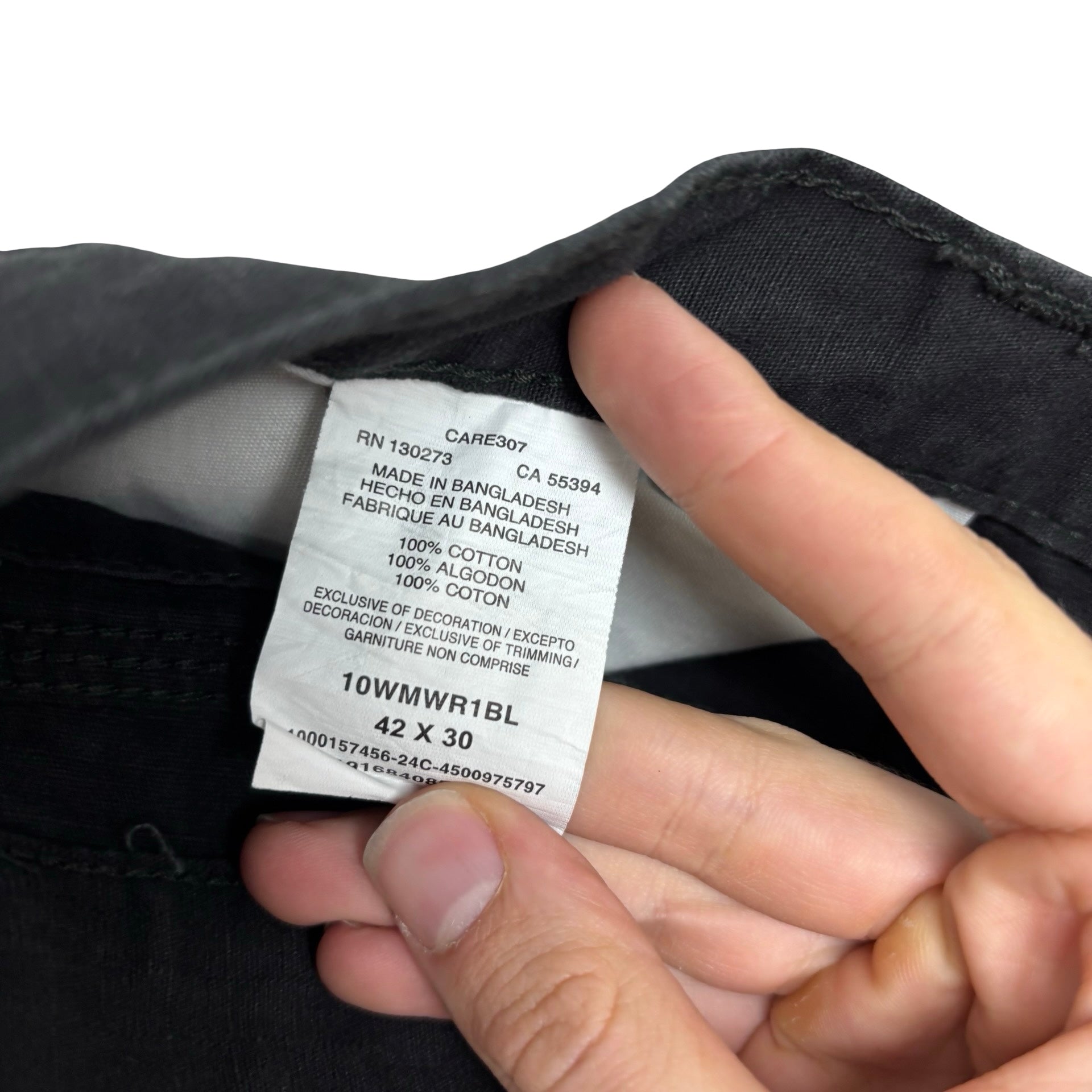 Wrangler Cargo Trousers W42 L30 Mens Black Relaxed Straight Fit Pants (E)