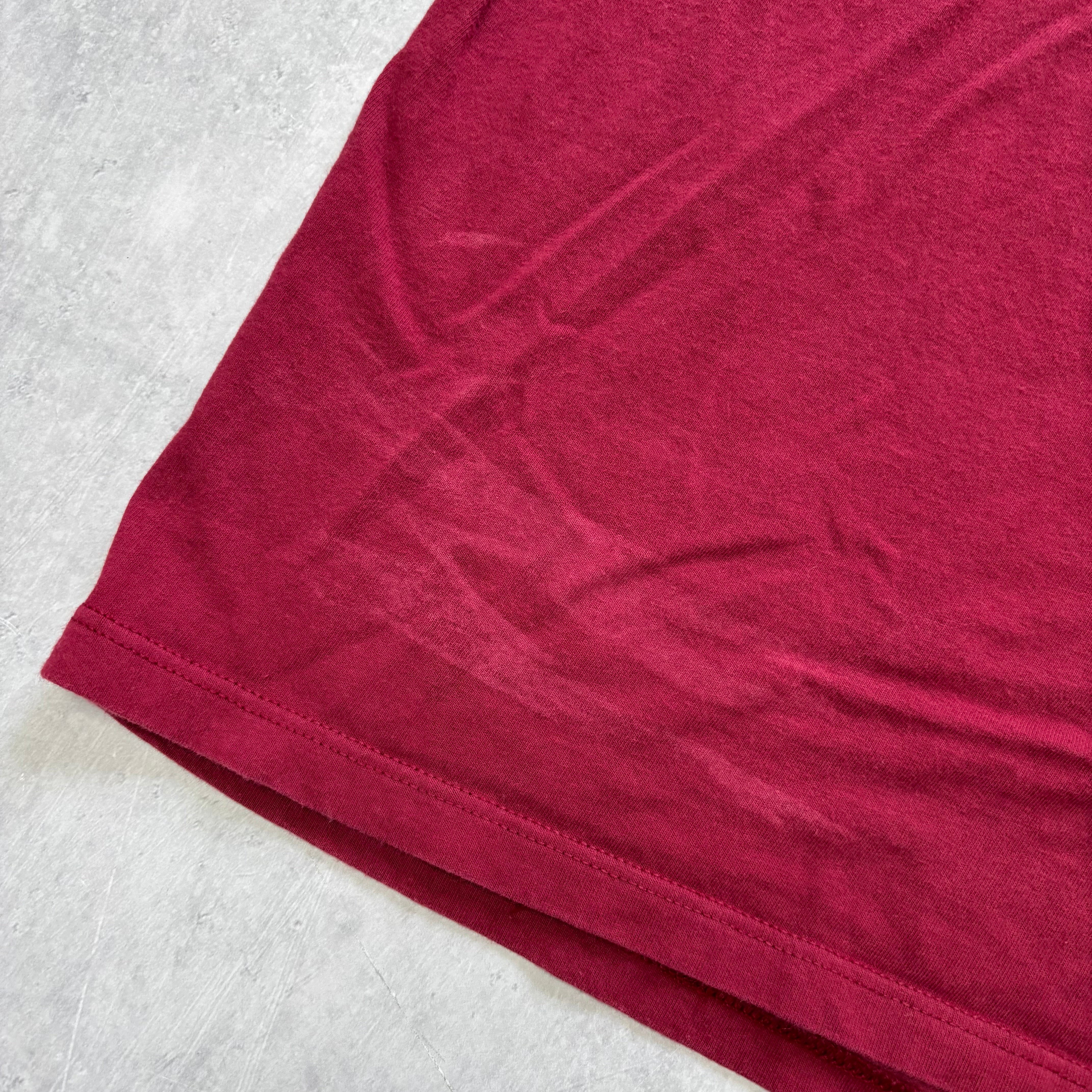 Vintage T Shirt Mens XL Burgundy Single Stitch Graphic Print 90s USA (F)