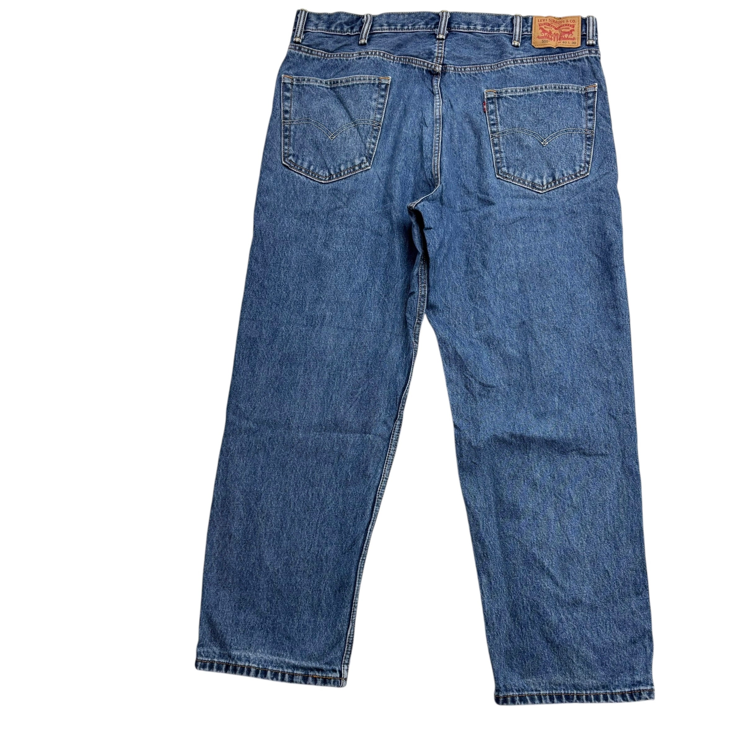 Levis 550 Jeans W40 L30 Mens Mid Blue Baggy Relaxed Straight Fit Denim (E)