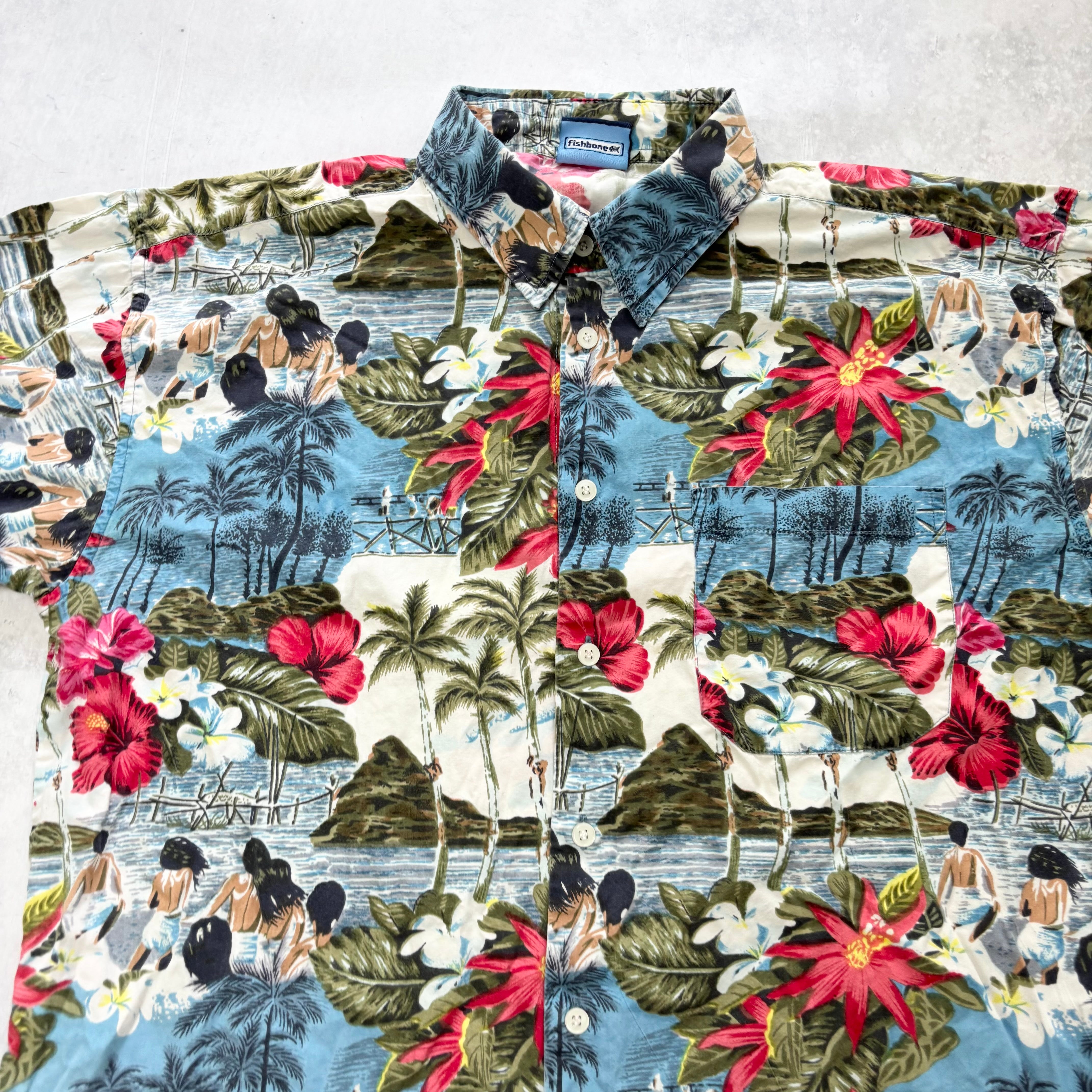 Vintage Hawaiian Shirt Mens Medium Multi Floral Aloha Short Sleeve Cotton (E)