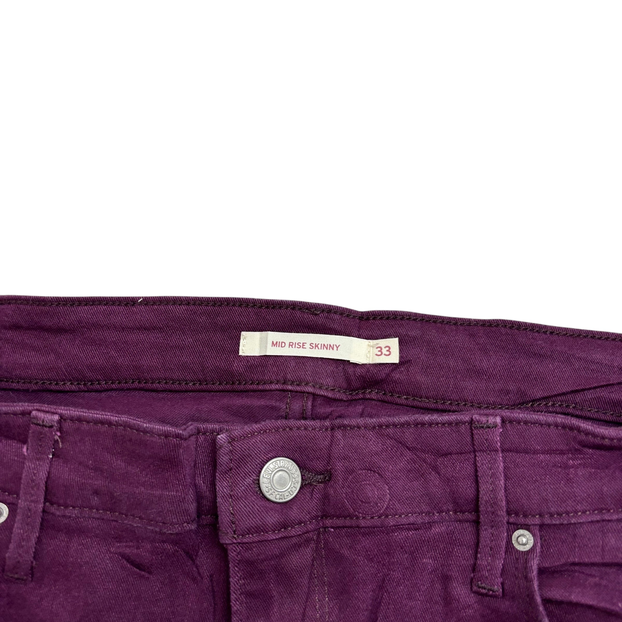 Levis Trousers W33 L30 Womens Mid Rise Skinny Fit Stretch Pants (E)