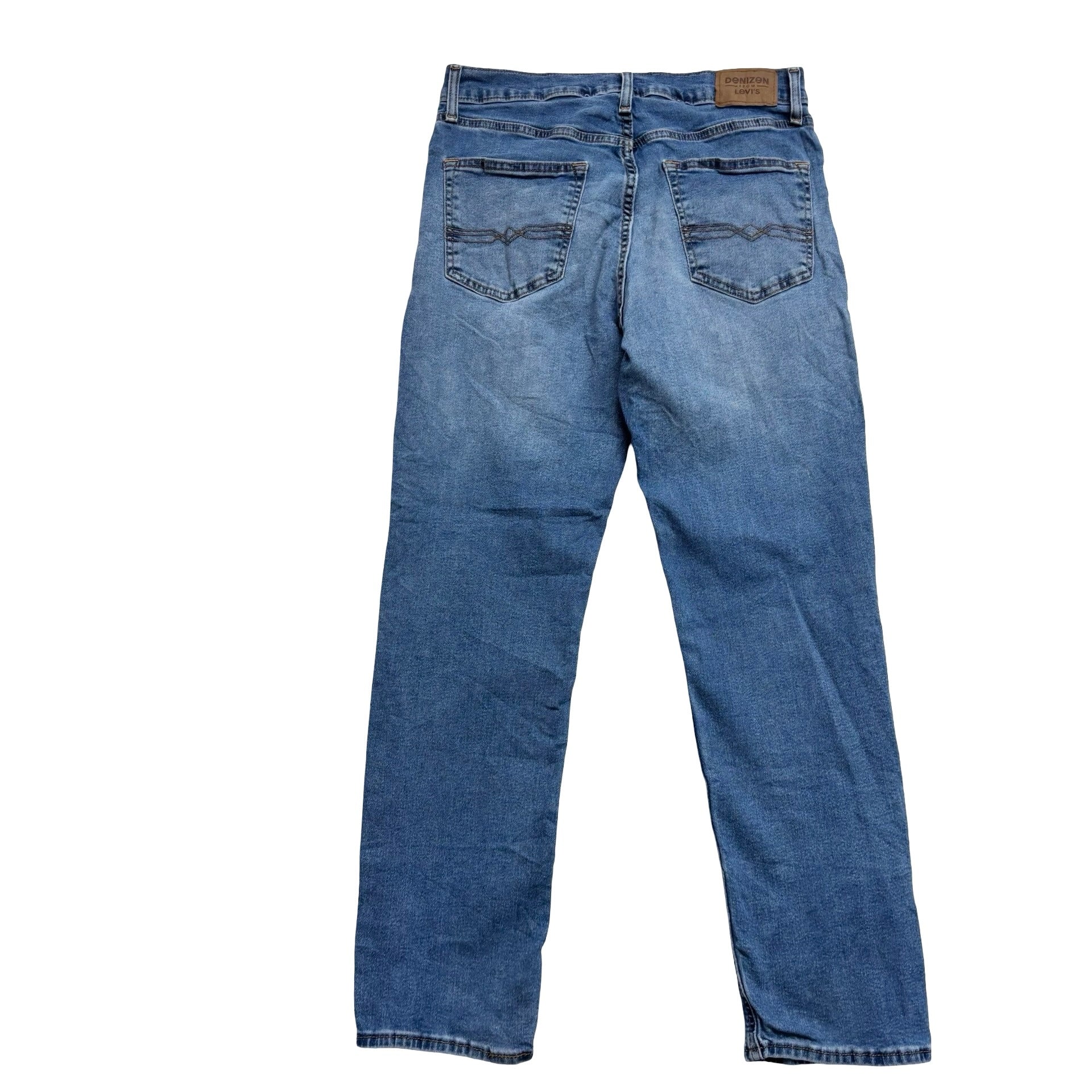 Levis Denizen Jeans W32 L31 Mens Mid Blue Athletic Tapered Fit Stretch (E)