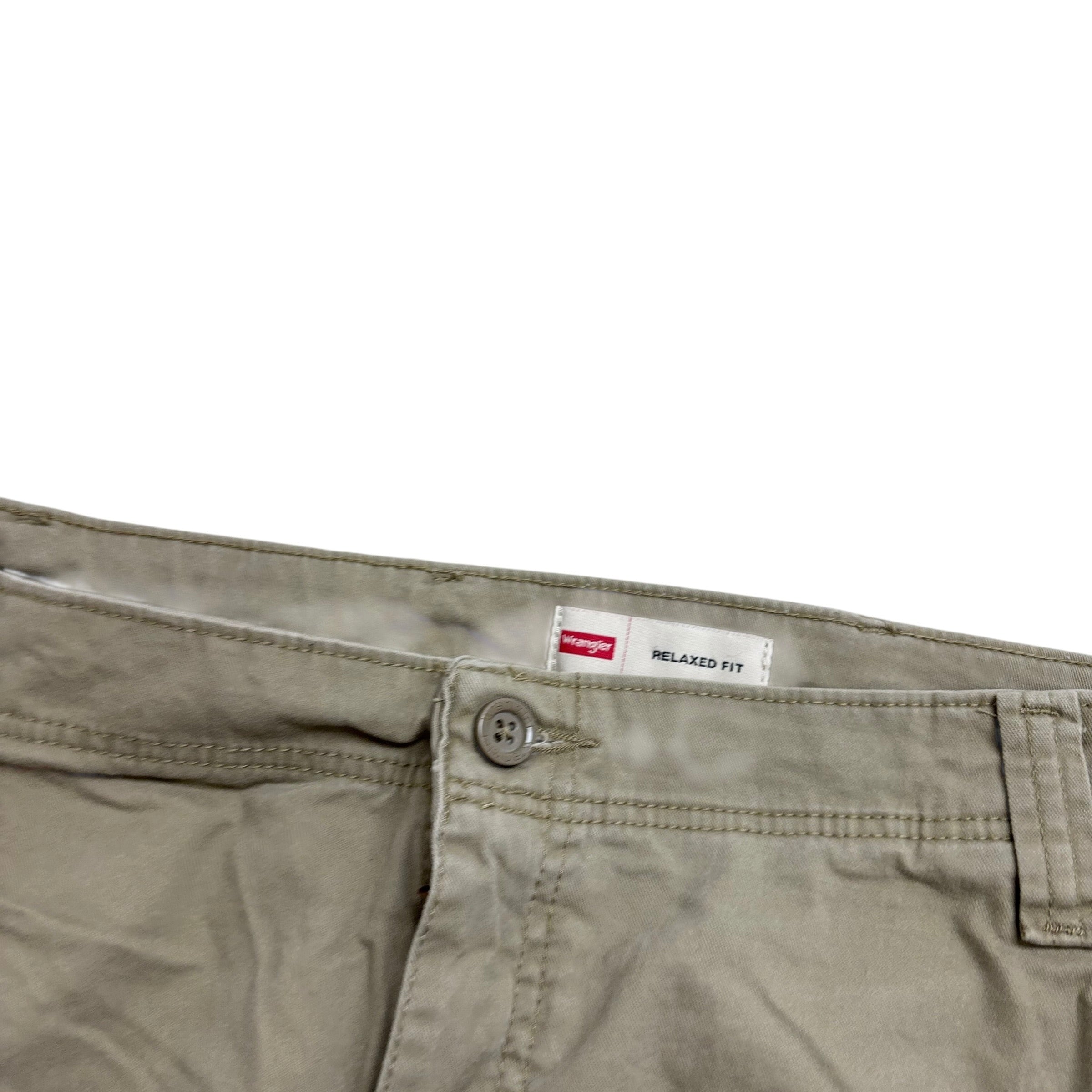 Wrangler Cargo Pants W40 L32 Mens Beige Relaxed Straight Fit Trousers (E)