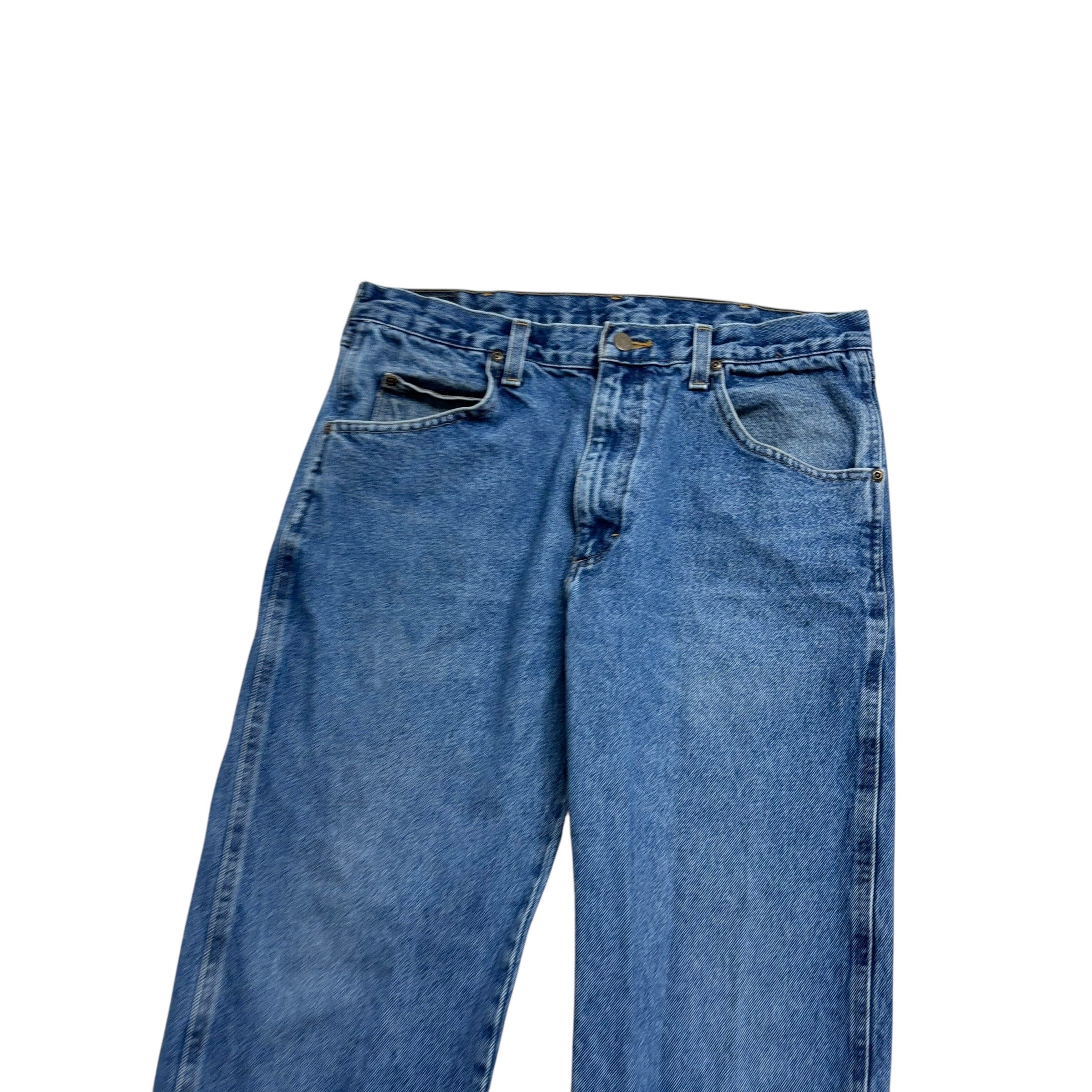 Wrangler Jeans W32 L30 Mens Mid Blue Regular Straight Fit Denim