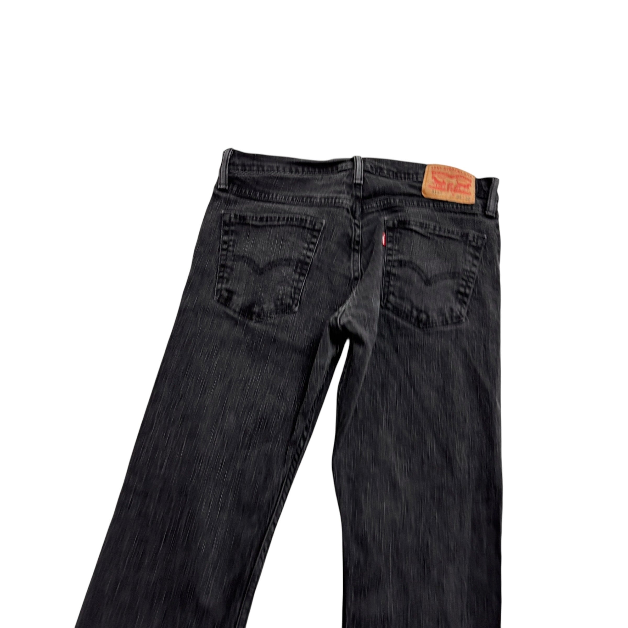 Levis 514 Jeans W34 L32 Mens Black Regular Straight Fit Stretch Denim