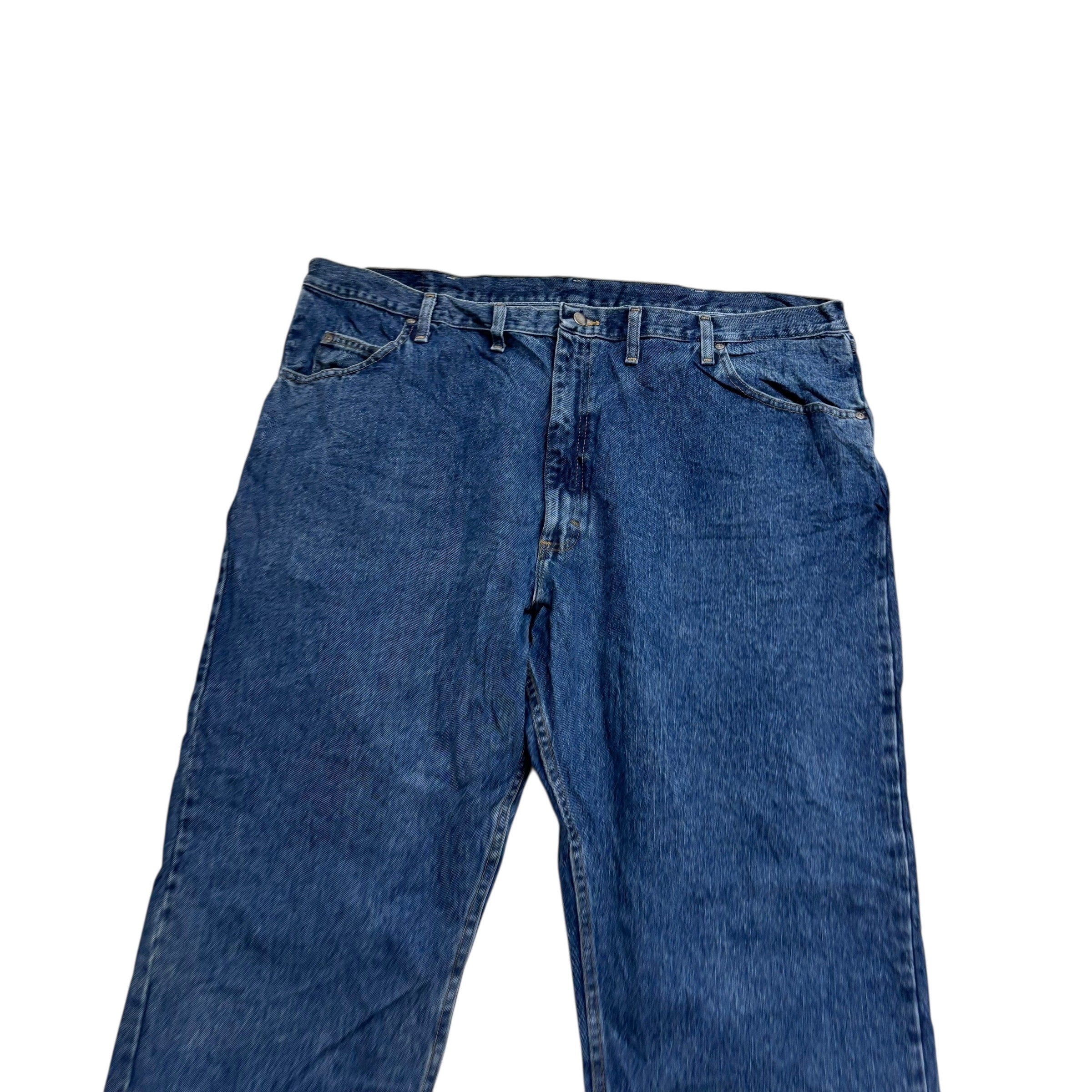 Wrangler Jeans W46 L30 Mens Mid Blue Baggy Relaxed Straight Fit Denim (E)