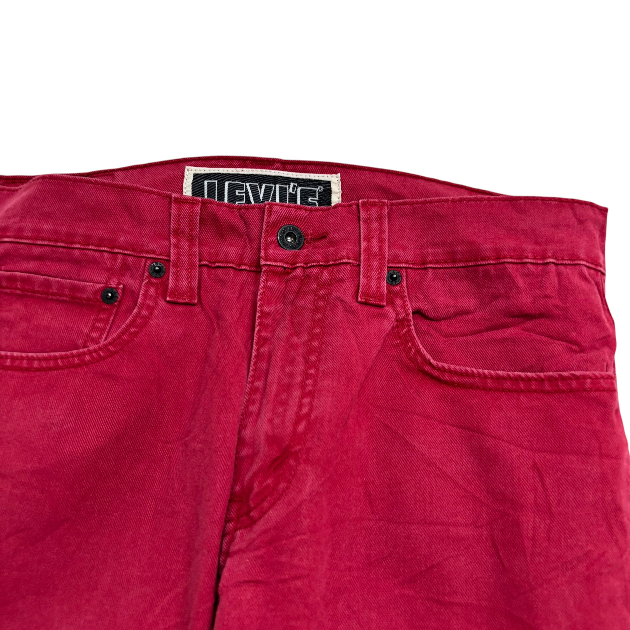 Levis 511 Jeans W32 L32 Mens Red Slim Fit Stretch Vintage Denim