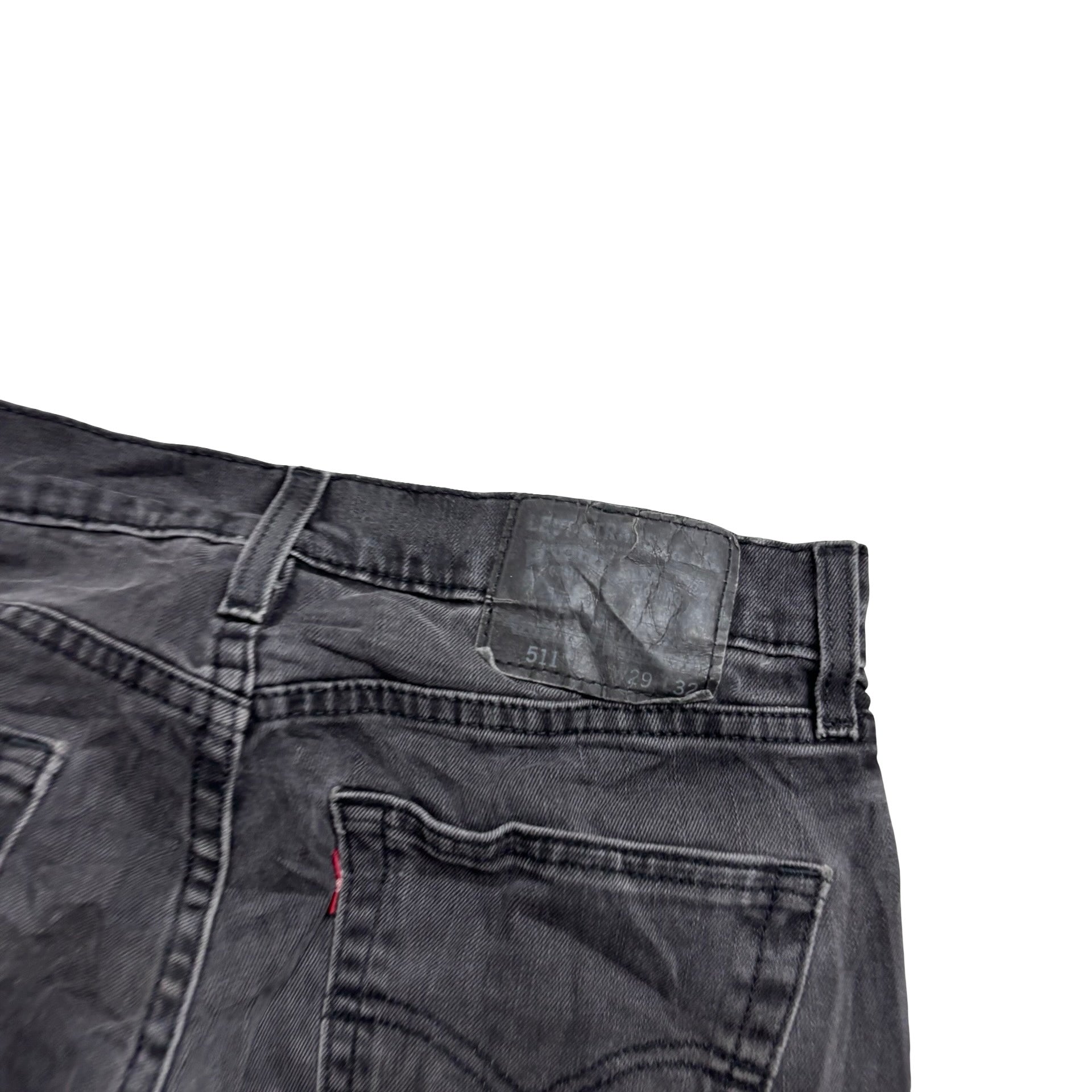 Levis 511 Jeans W29 L32 Mens Black Grey Slim Fit Stretch Denim (F)