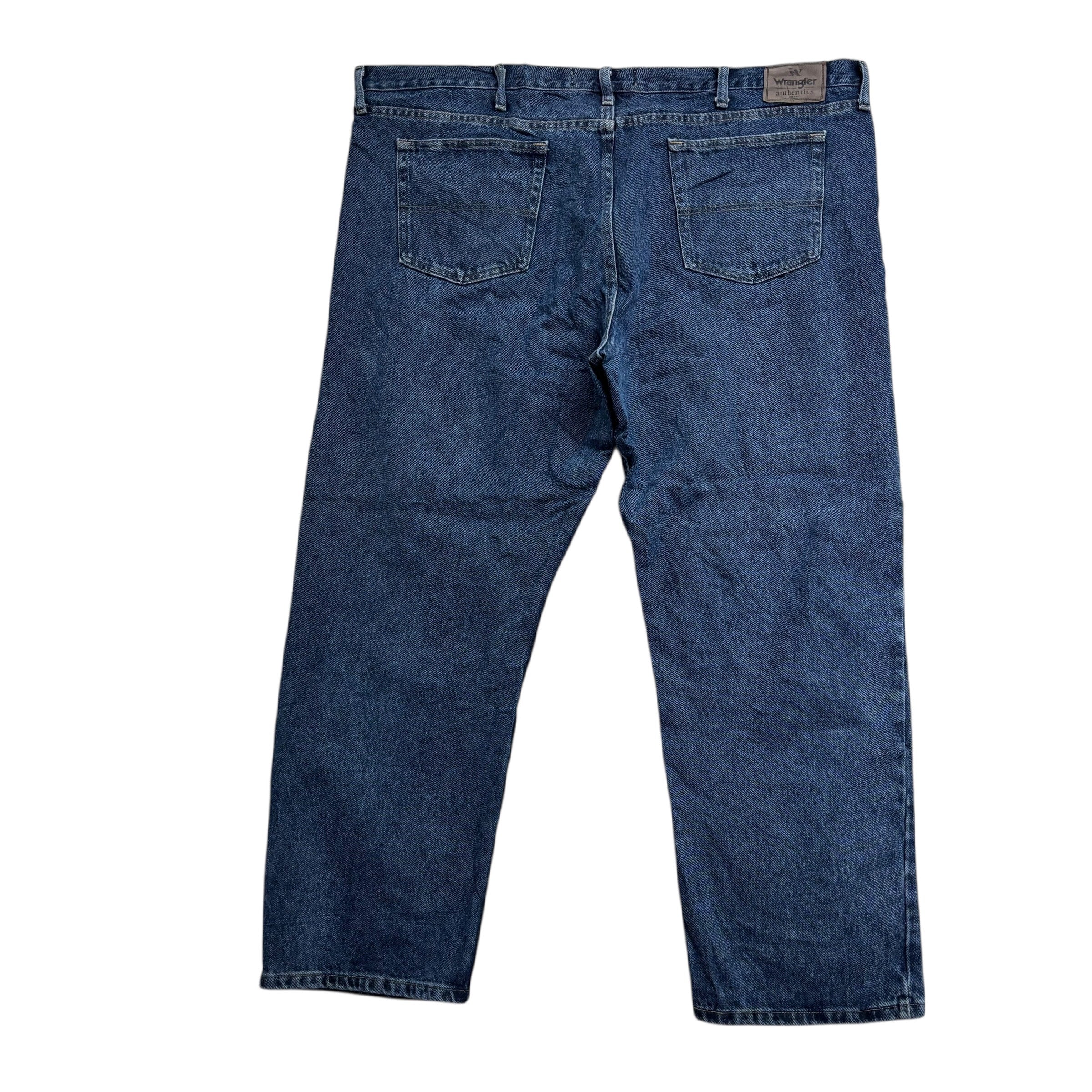 Wrangler Jeans W48 L30 Mens Mid Blue Relaxed Straight Fit Denim (E)