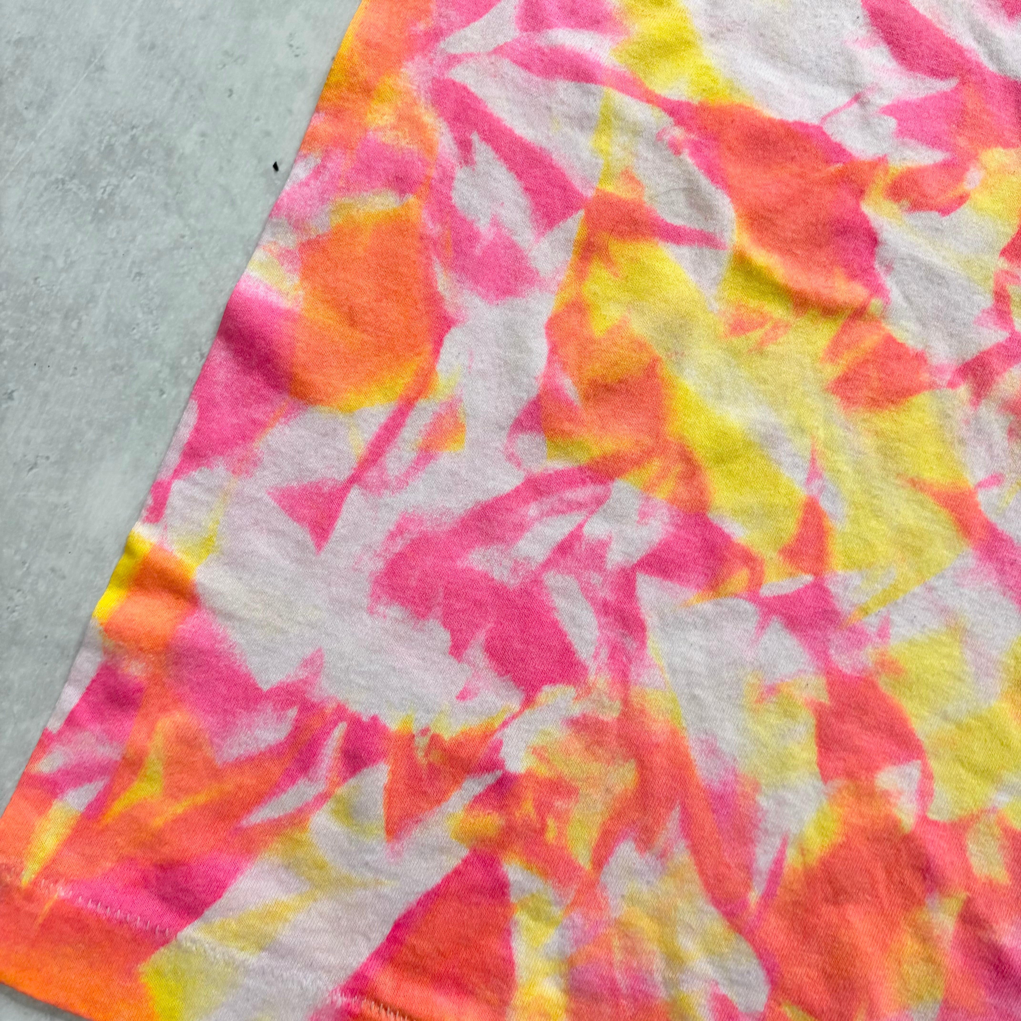 Vintage T Shirt Mens Medium Tie Die Pink Single Stitch 90s USA (E)