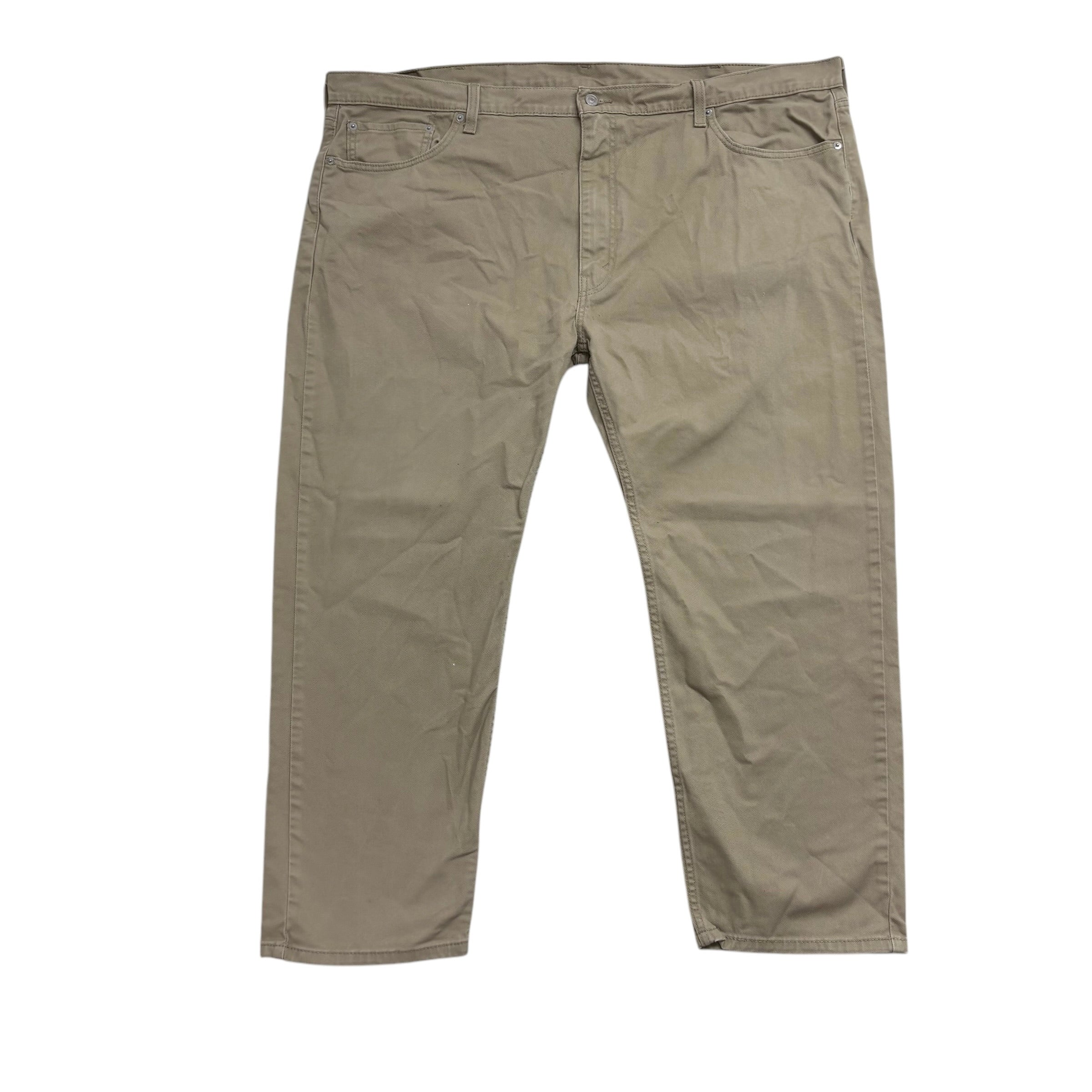 Levis 502 Jeans W48 L28 Mens Beige Stone Regular Taper Fit Stretch Denim (E)