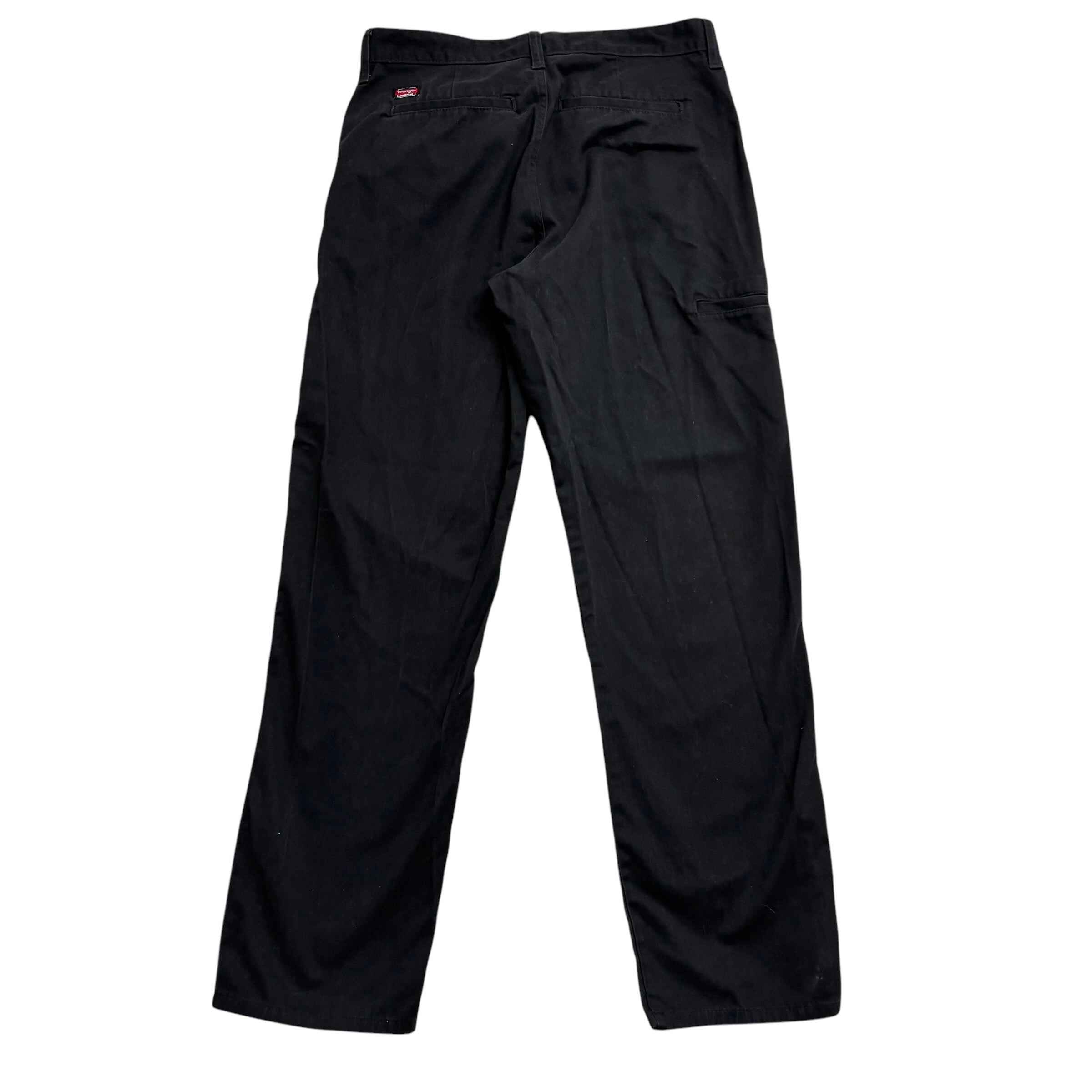 Wrangler Trousers W32 L32 Mens Black Regular Straight Fit Cotton Pants (E)