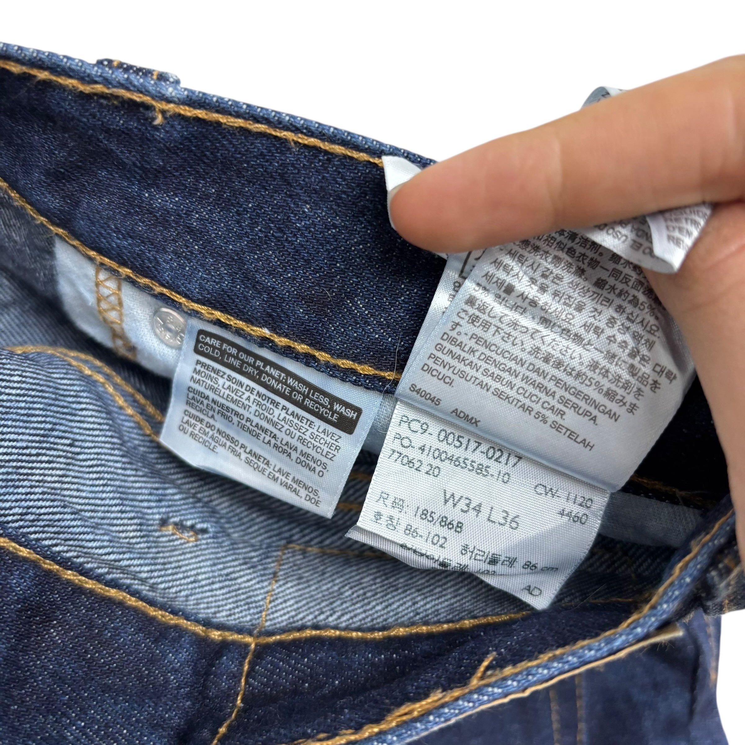 Levis 517 Jeans W34 L36 Mens Dark Blue Regular Bootcut Fit Denim (E)