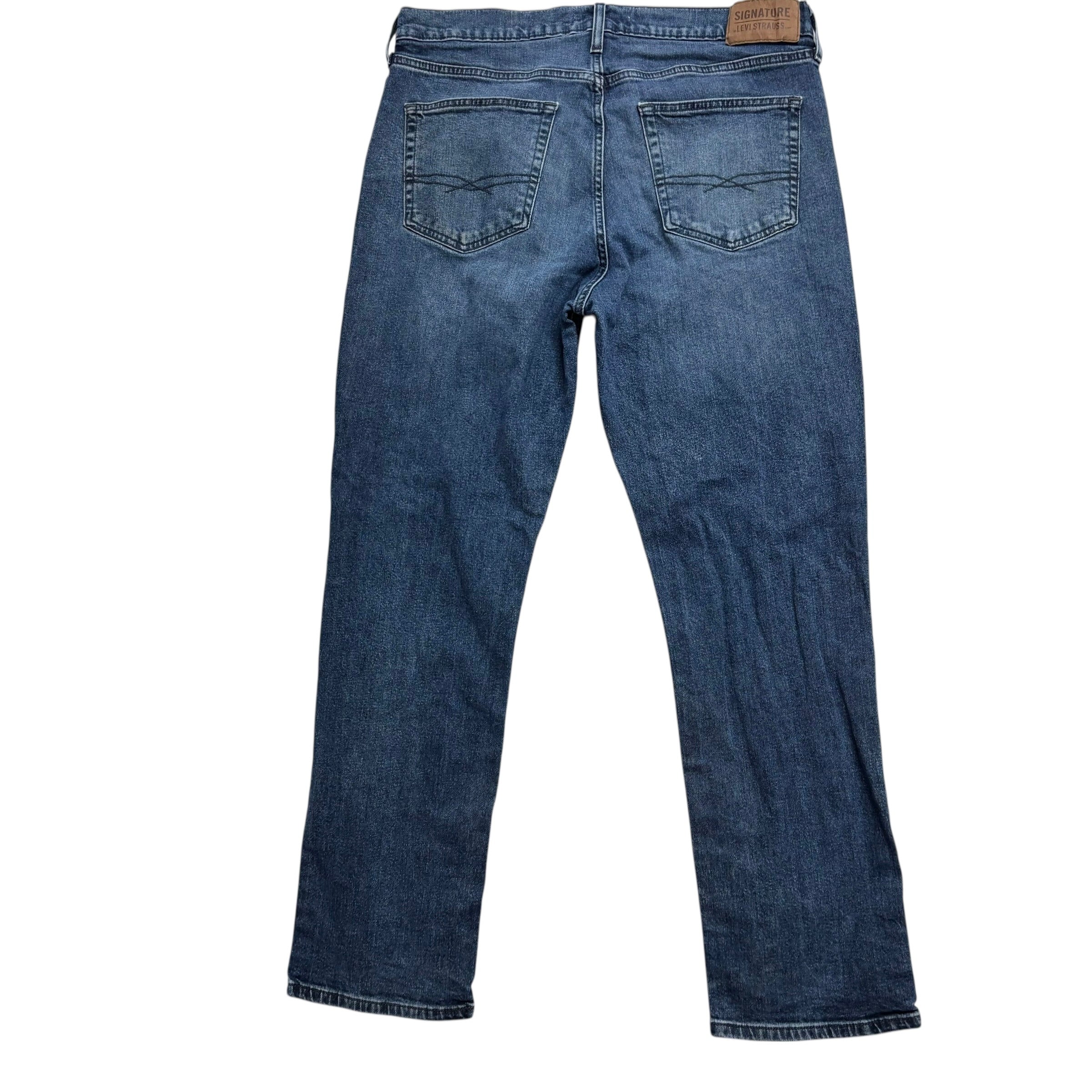 Levis Signature Jeans W36 L30 Mens Navy Blue Athletic Fit Stretch Denim