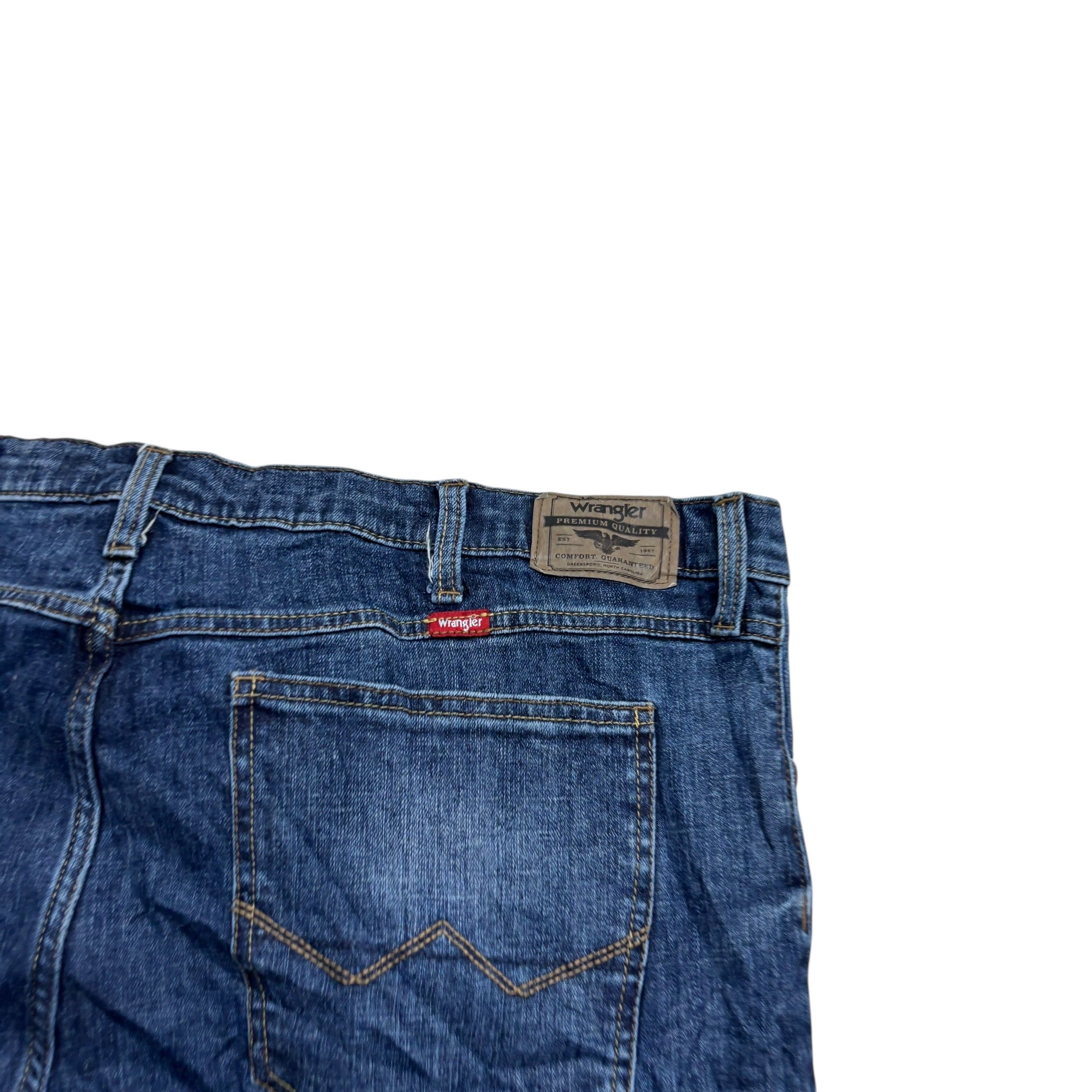 Wrangler Jeans W44 L30 Mens Dark Blue Regular Straight Fit Stretch Denim (E)