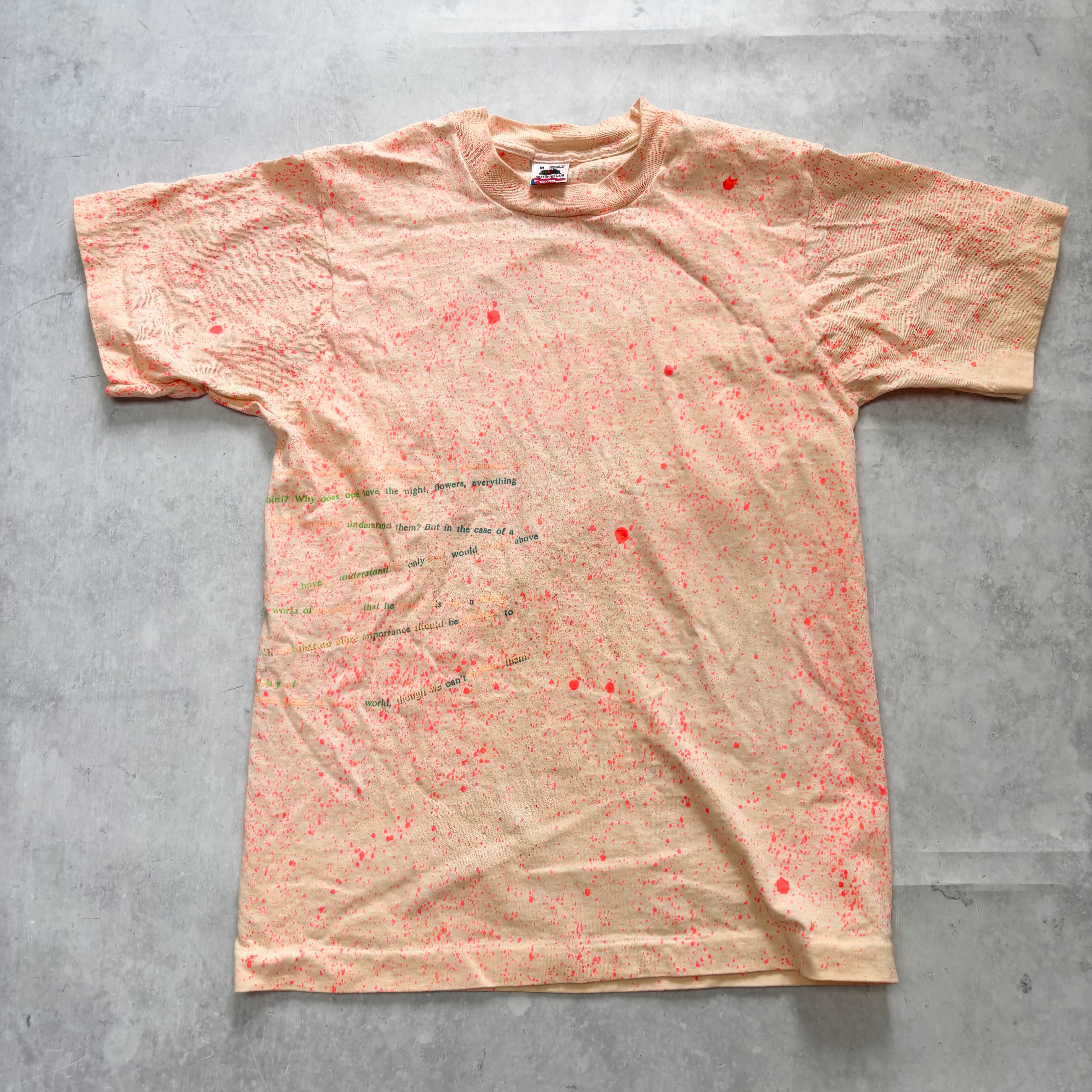 Vintage T Shirt Mens Small Pink Single Stitch Graphic Print 90s USA (E)
