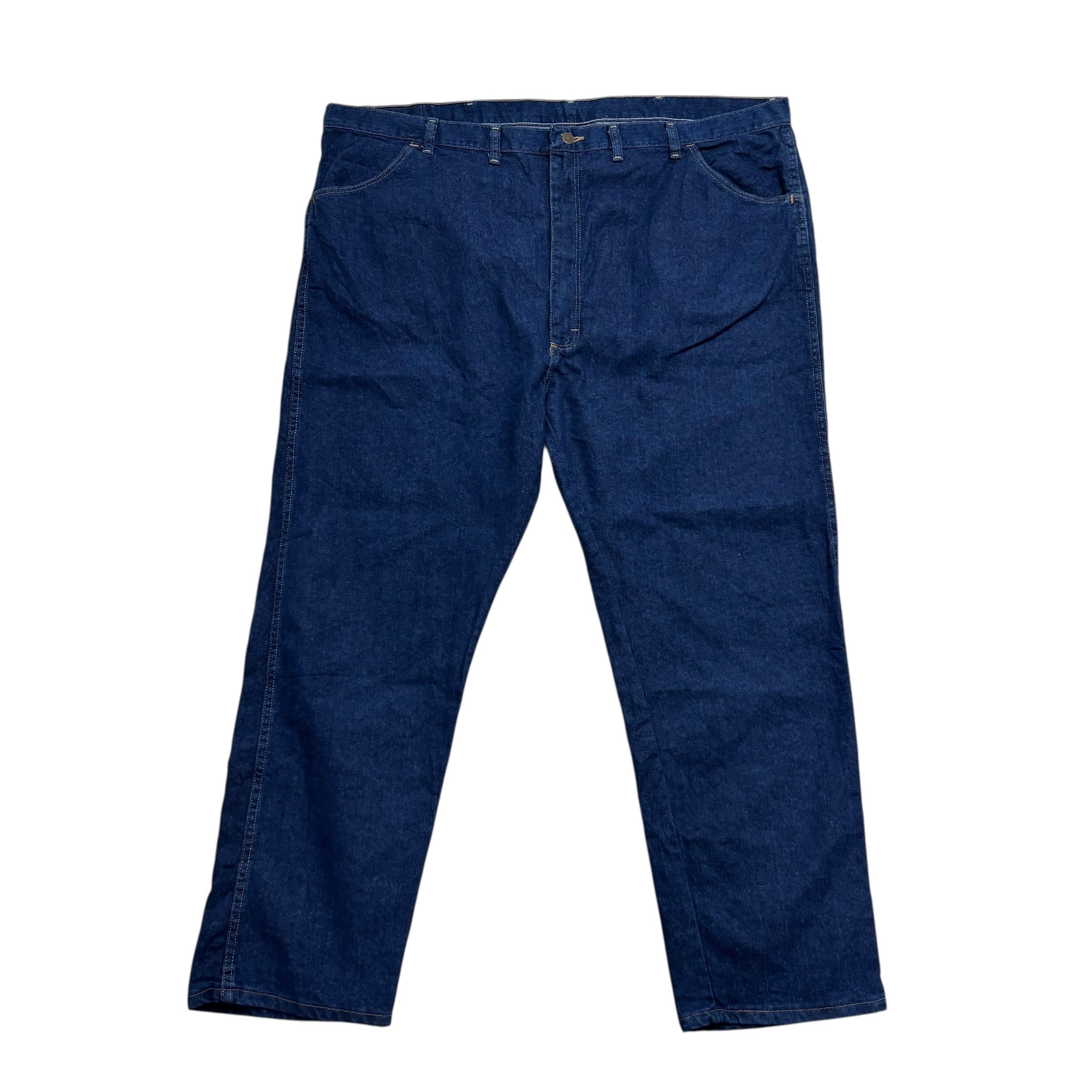 Wrangler Jeans W48 L30 Mens Dark Blue Regular Straight Fit Denim (E)
