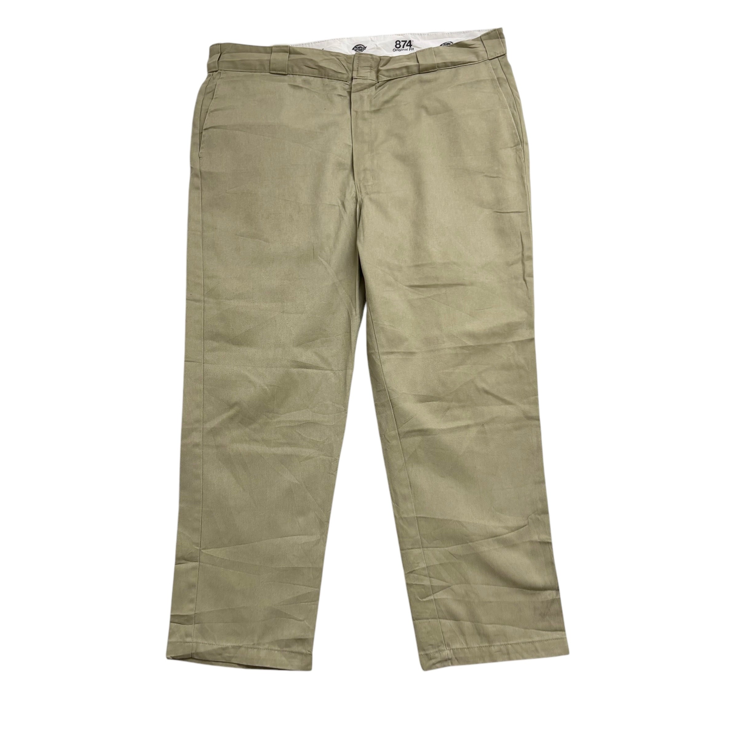 Dickies 874 Trousers W42 L30 Mens Beige Pants Original Straight Fit Workwear