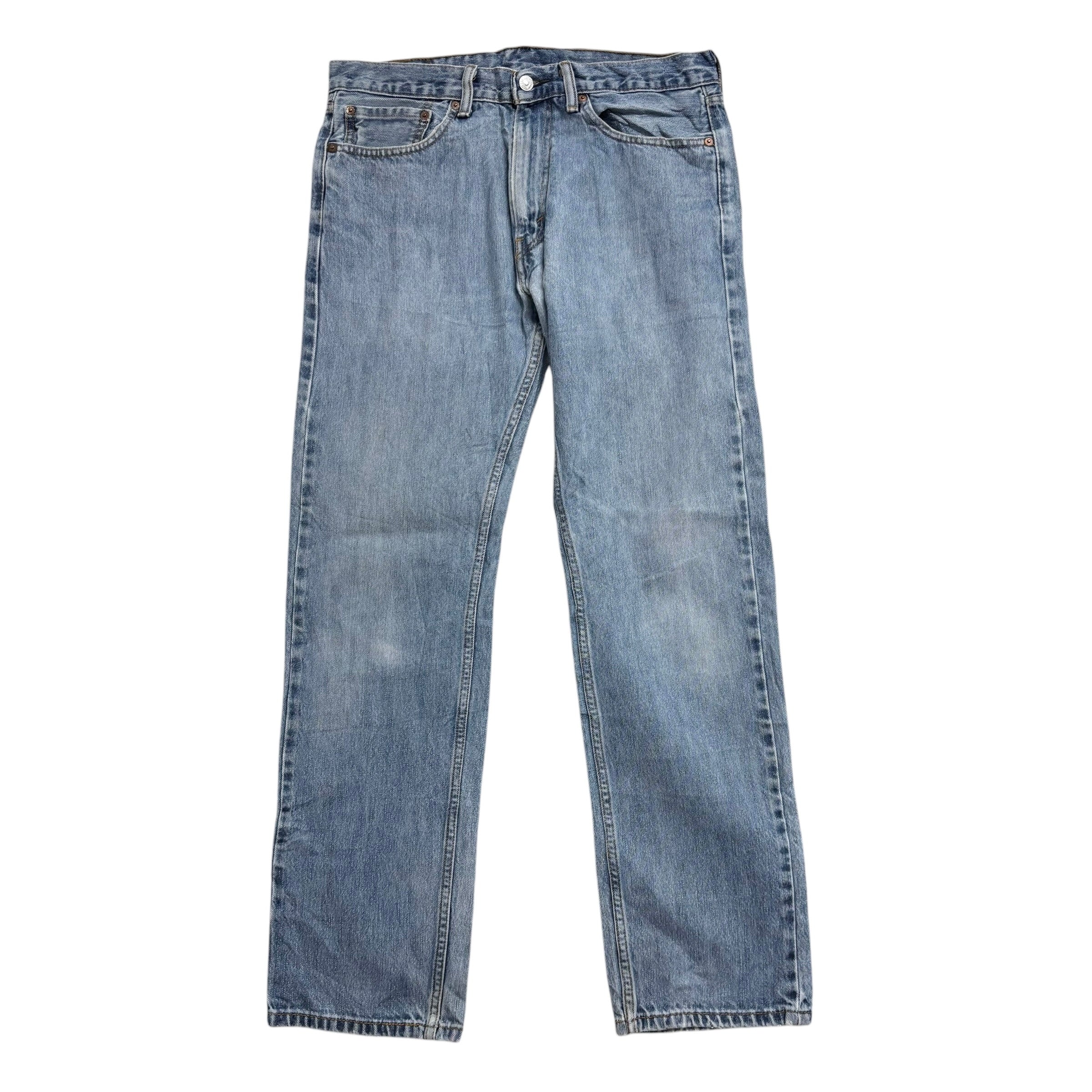 Levis 505 Jeans W34 L32 Mens Light Blue Regular Straight Fit Vintage Denim