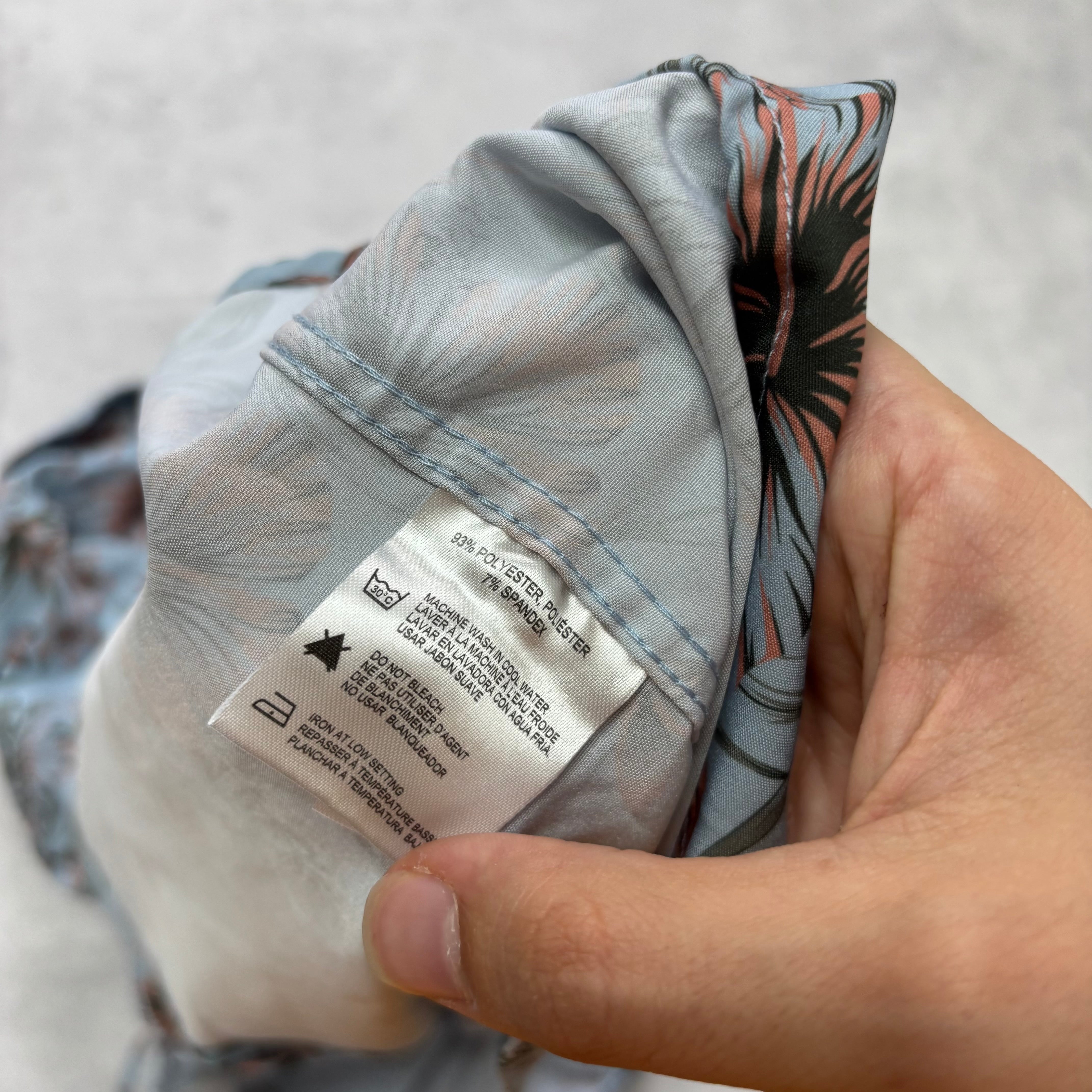 Hawaiian Shirt Mens 3XL Blue Floral Aloha Short Sleeve Polyester (E)