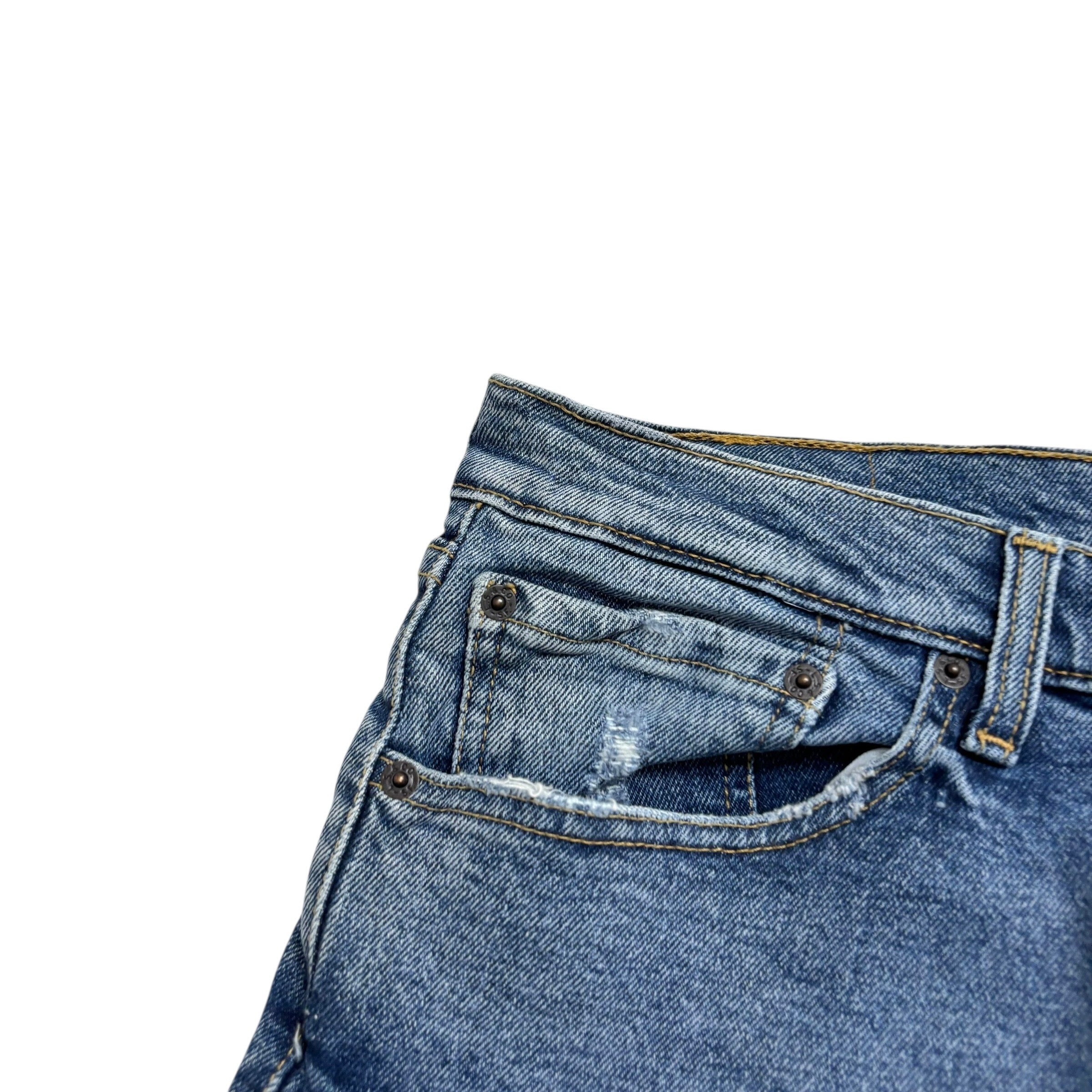 Levis 505 Jeans W32 L32 Mens Mid Blue Regular Straight Fit Stretch Denim