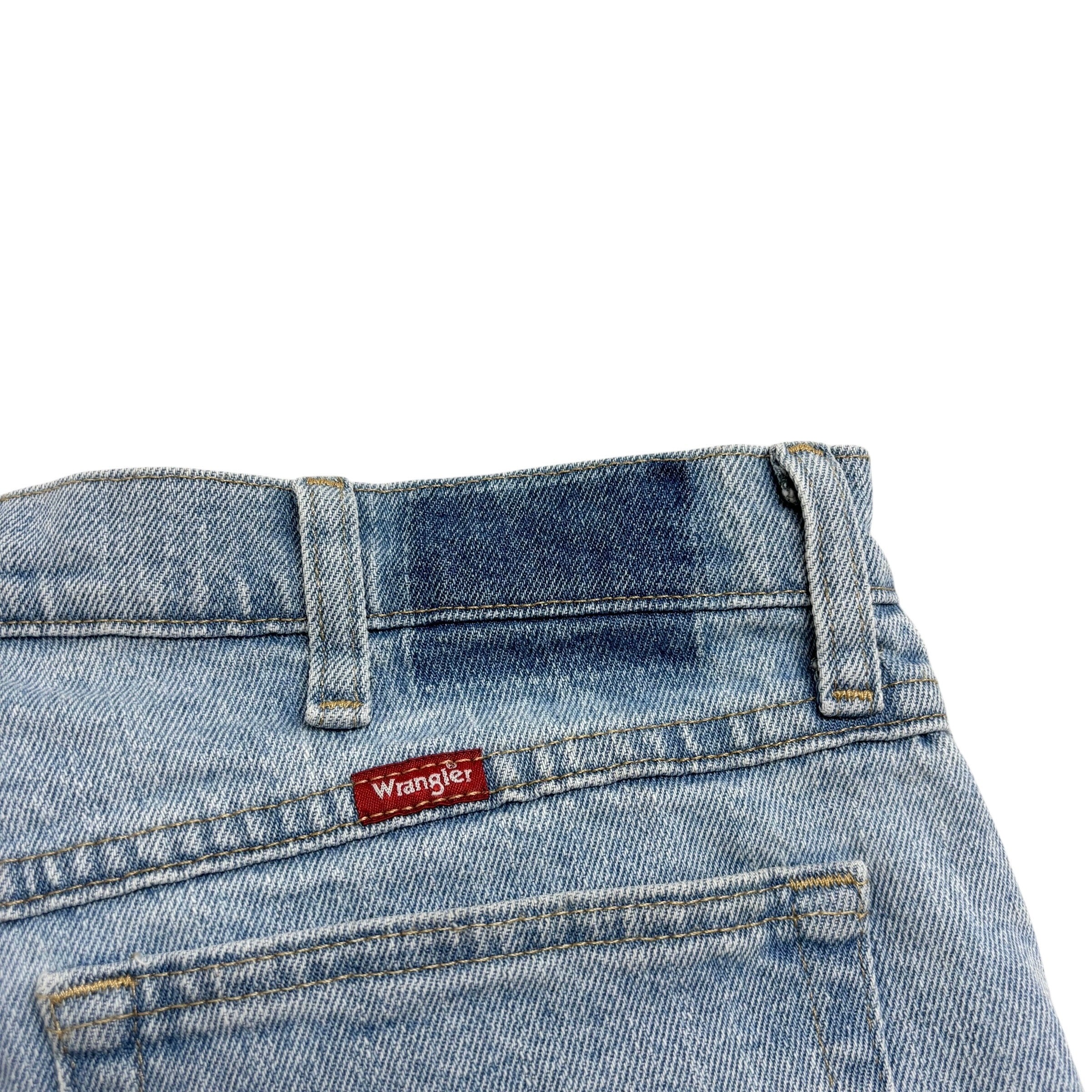 Wrangler Jeans W34 L30 Mens Light Blue Regular Straight Fit Stretch Denim (F)