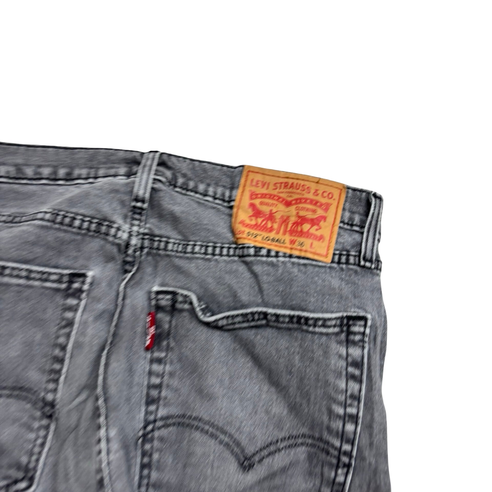 Levis 512 Lo-Ball Jeans W36 L33 Mens Grey Slim Tapered Fit Stretch Denim