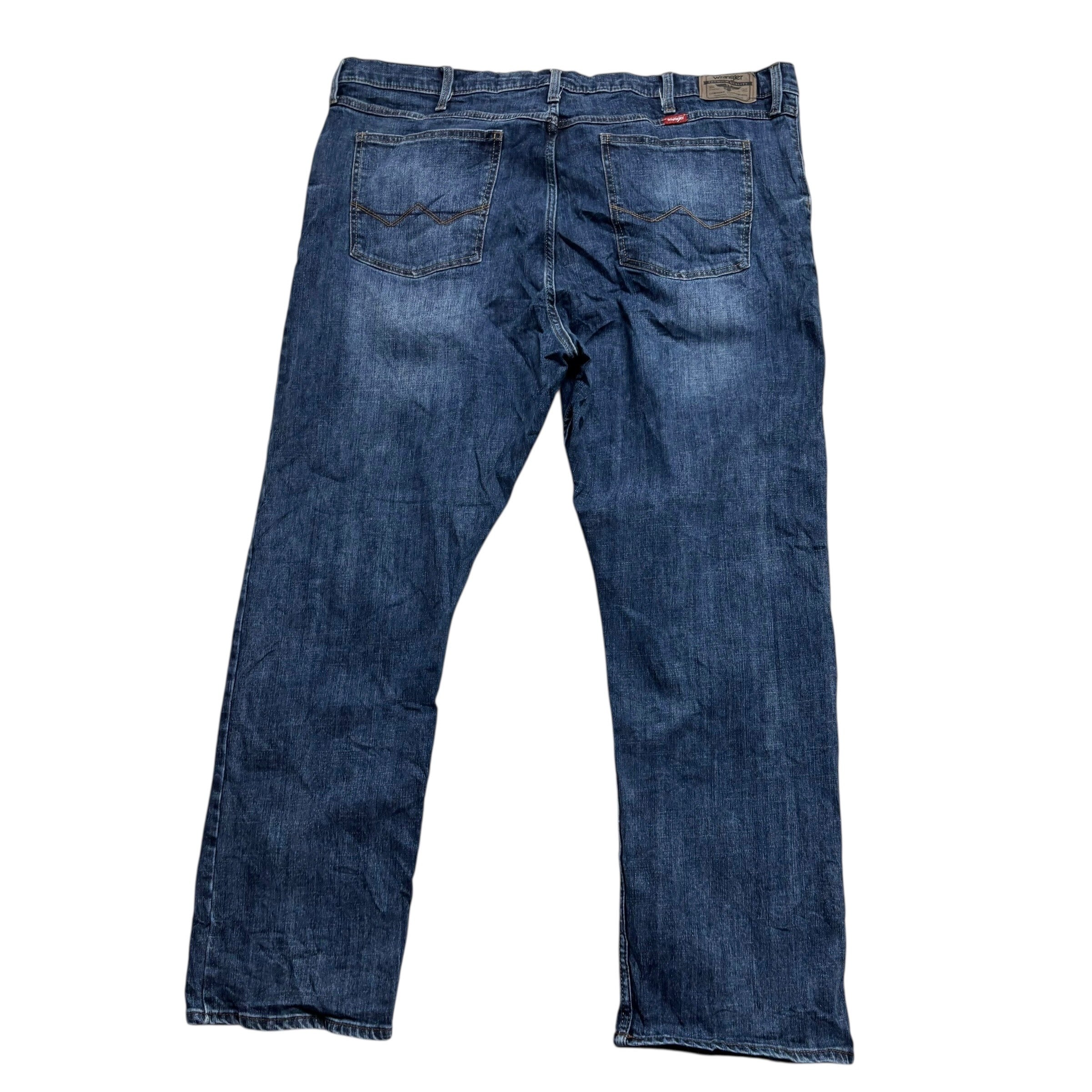 Wrangler Jeans W44 L30 Mens Dark Blue Regular Straight Fit Stretch Denim (E)