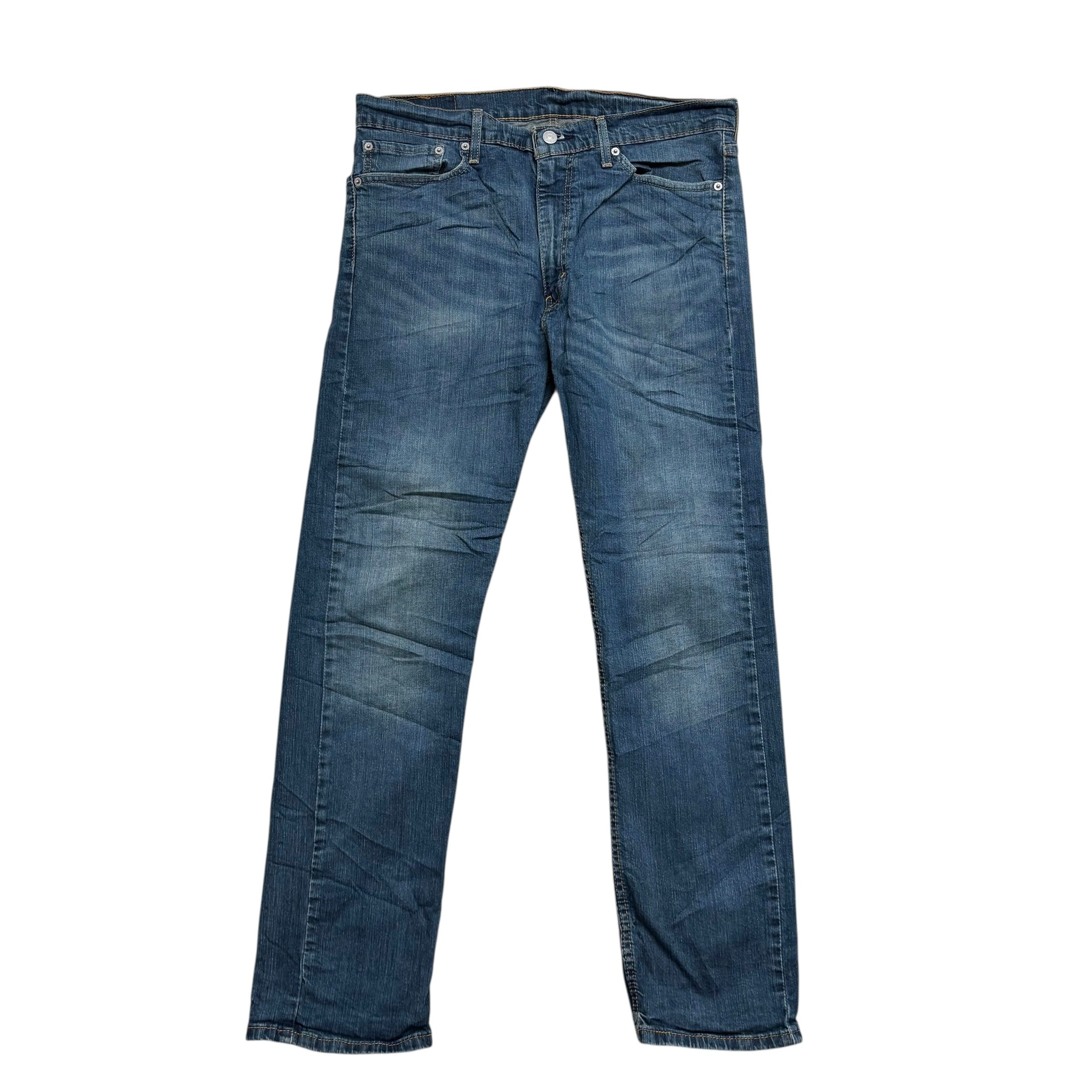 Levis 513 Jeans W36 L30 Mens Dark Blue Slim Straight Fit Stretch Denim (E)