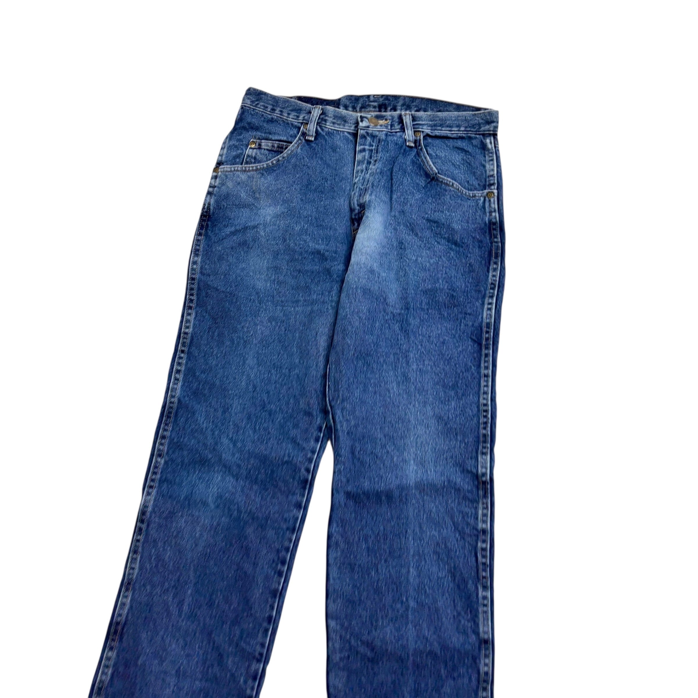 Wrangler Jeans W32 L32 Mens Mid Blue Regular Straight Fit Denim