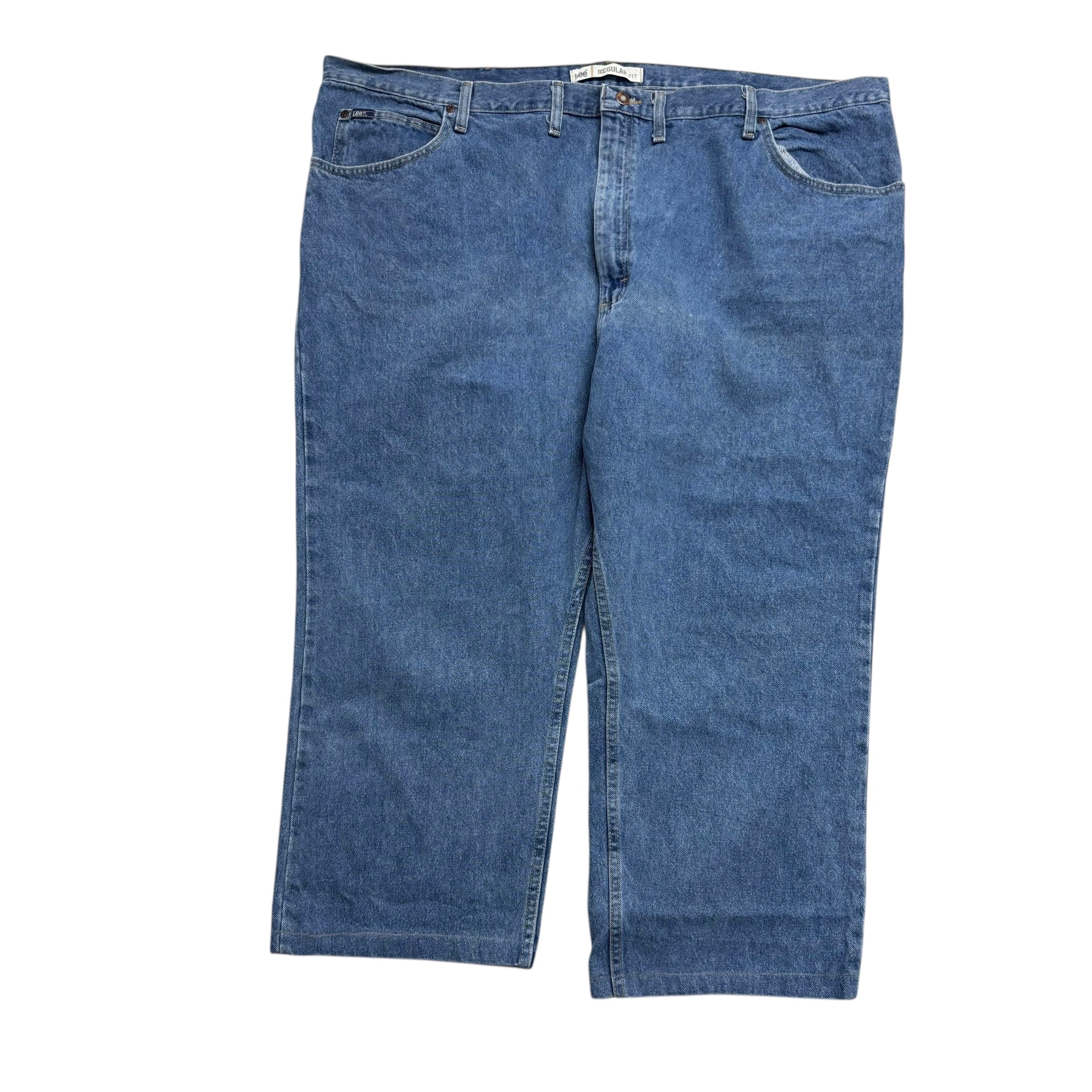 Lee Jeans W50 L25 Mens Mid Blue Regular Straight Fit Vintage Denim