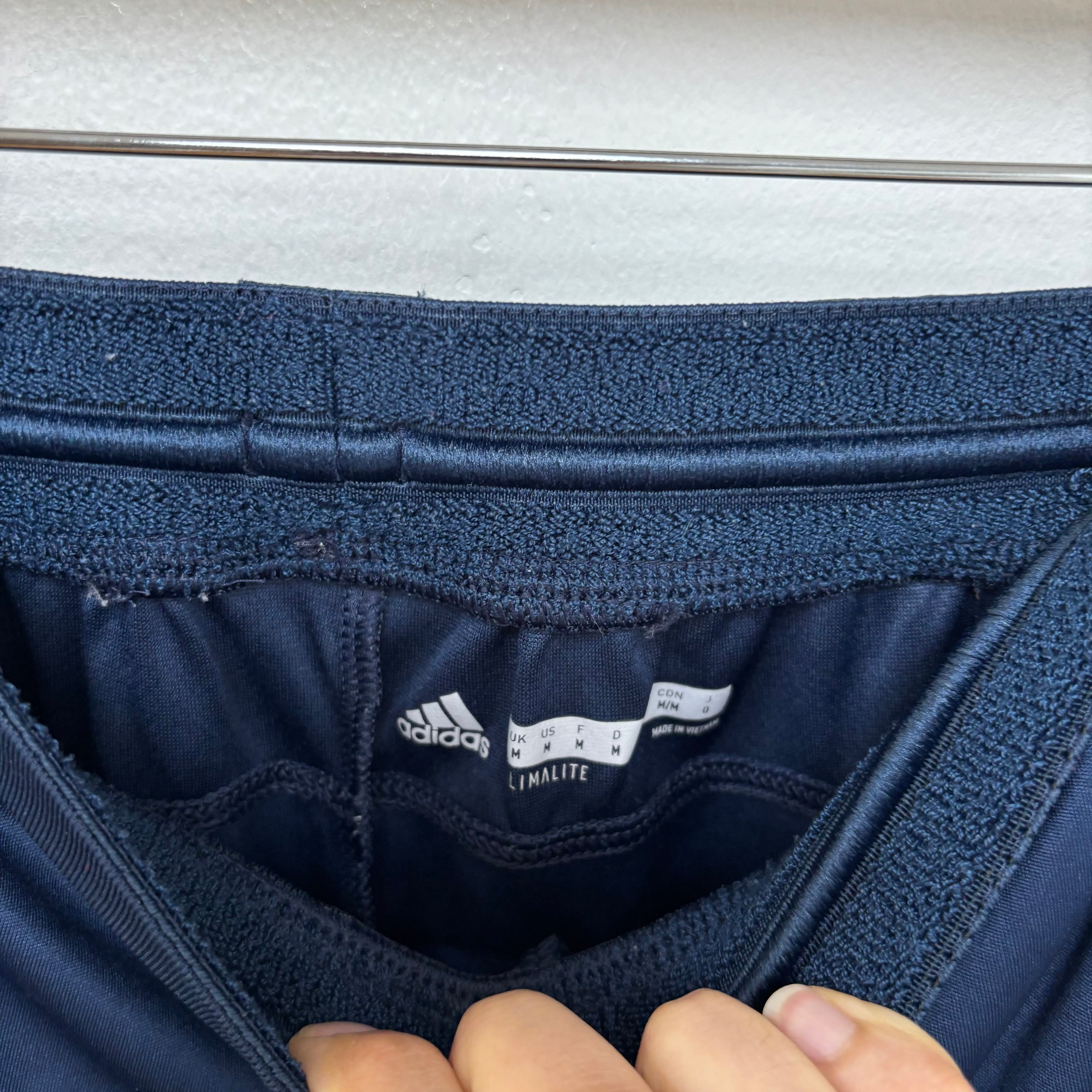 Adidas Shorts Mens Medium Navy Blue Sports Running Gym Athletic Pockets (E)