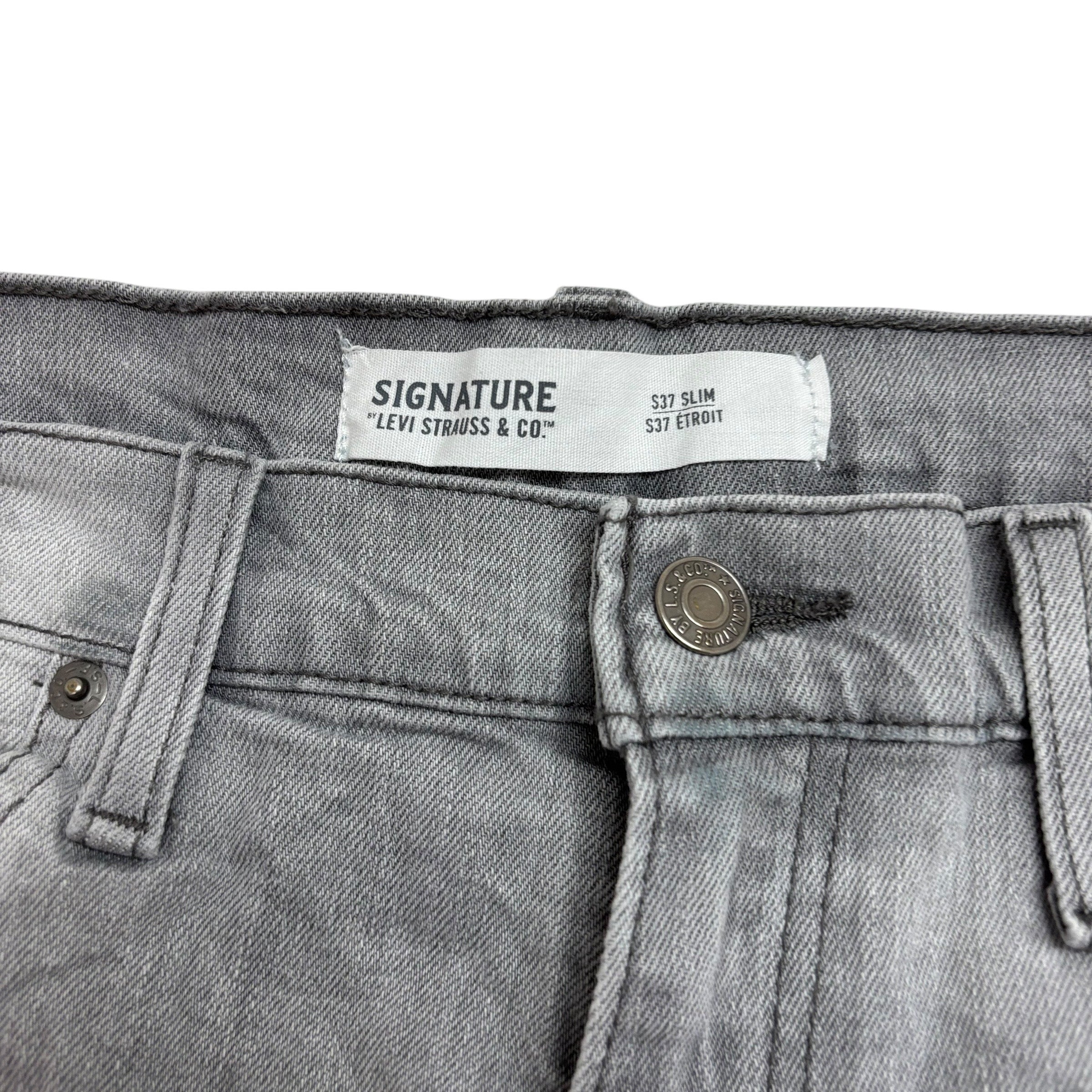 Levis Signature Jeans W36 L32 Mens Grey Slim Fit Stretch Denim (E)
