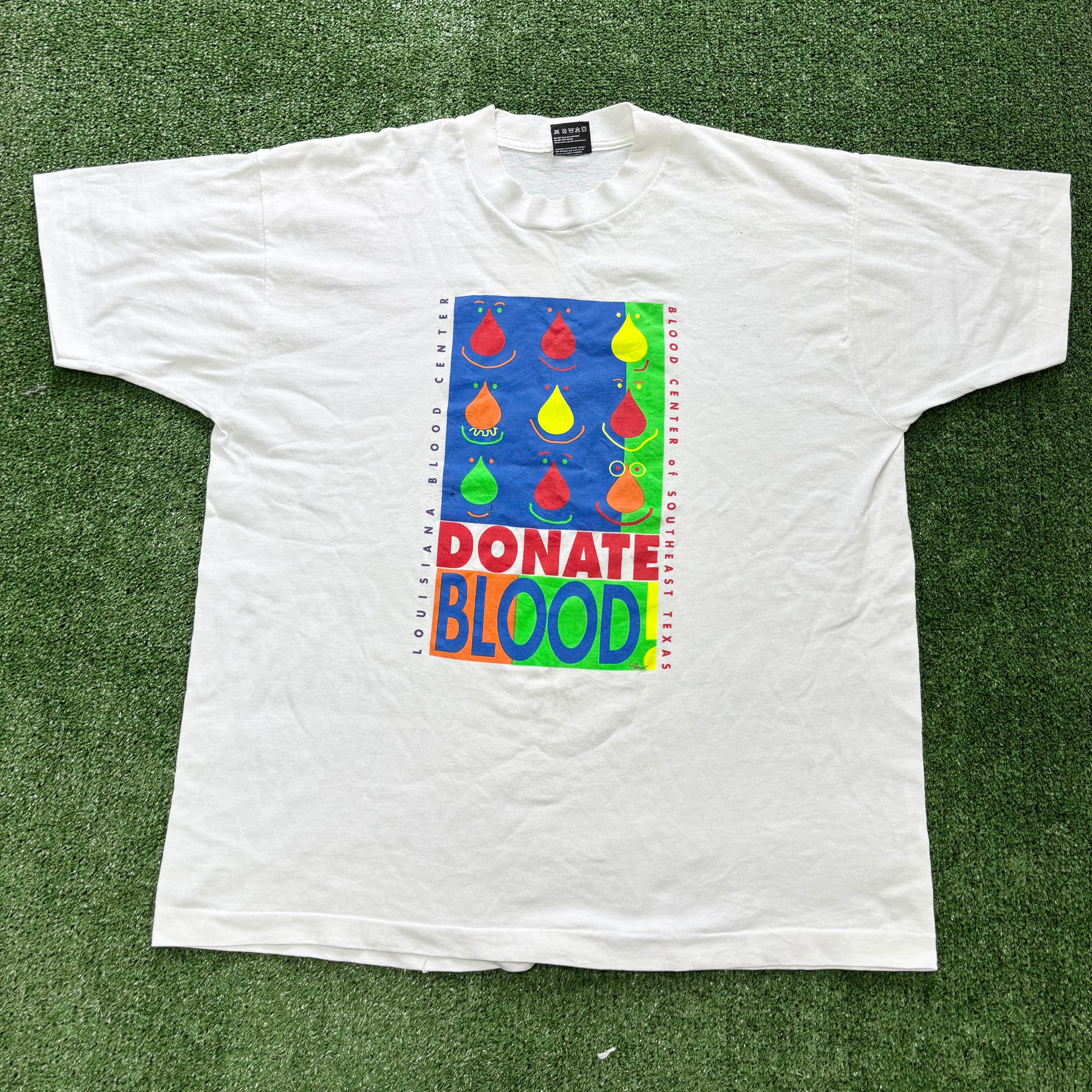 Vintage T Shirt Mens Large White Single Stitch Graphic Print 90s